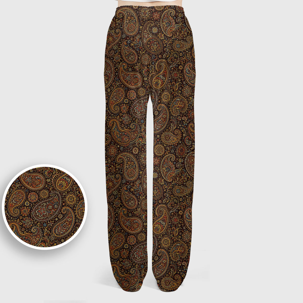 Vintage Ornate Paisley Pattern Scrub Set, Scrub Pants and V Neck Top
