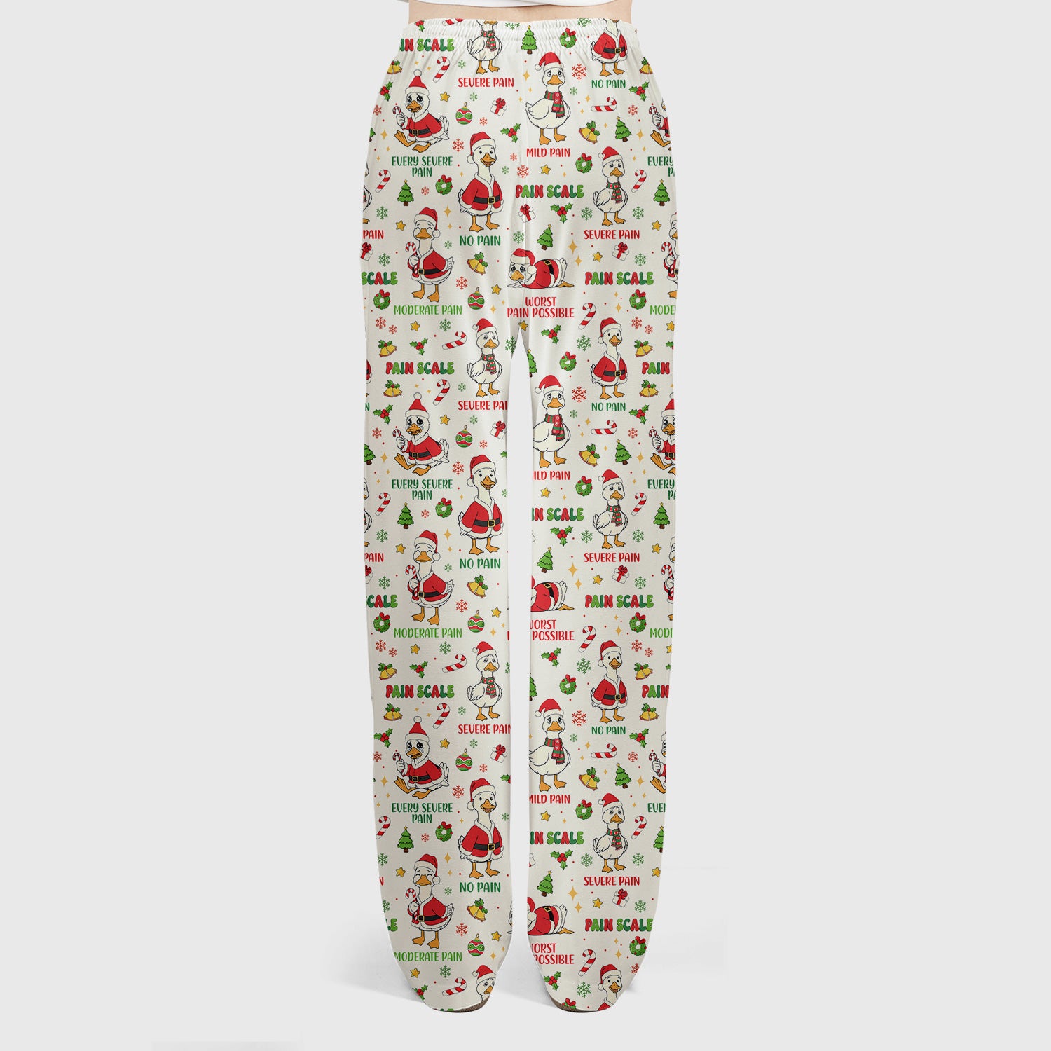 Christmas Nurse Scrub Set - Funny Goose Pain Scale Pants and V Neck Top - Cute Holiday Medical Uniform for RN LPN CNA