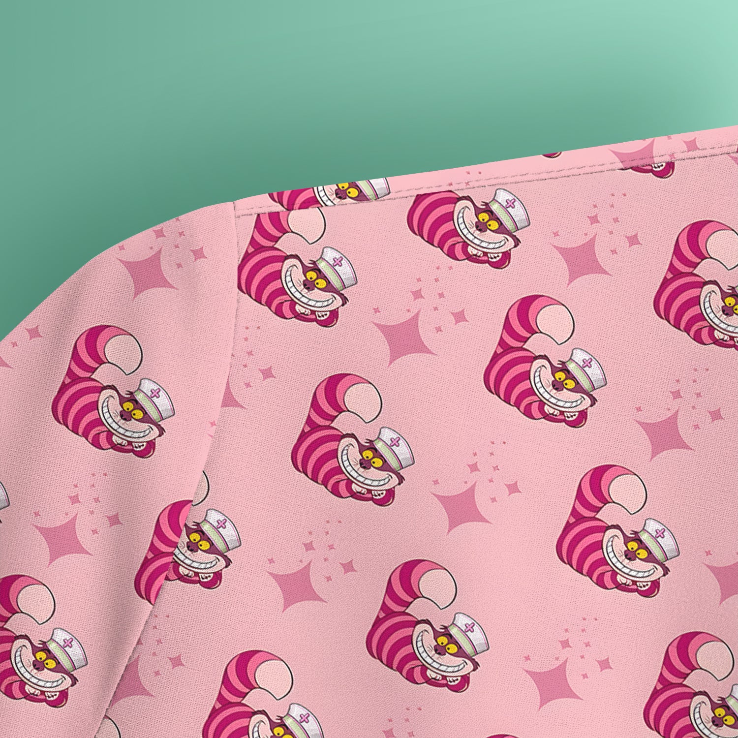 Cute Pink Mouse Print Nurse Scrubs - Funny Cartoon Animal Nursing Scrub Top For Women - Medical Uniform Gift For Healthcare Workers RN LPN CNA