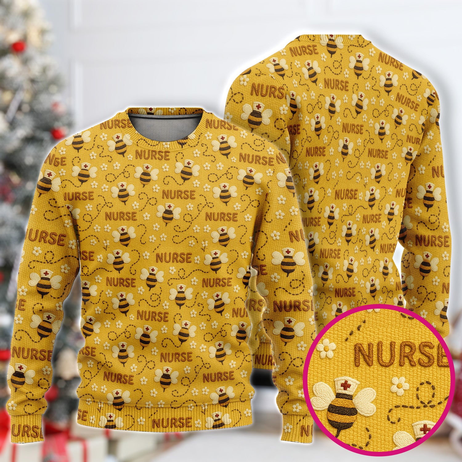 Honey Bee Nurse Scrub Set – Cute Bumblebee Medical Pattern – Cheerful Uniform for Nurses, Vets and Healthcare Workers