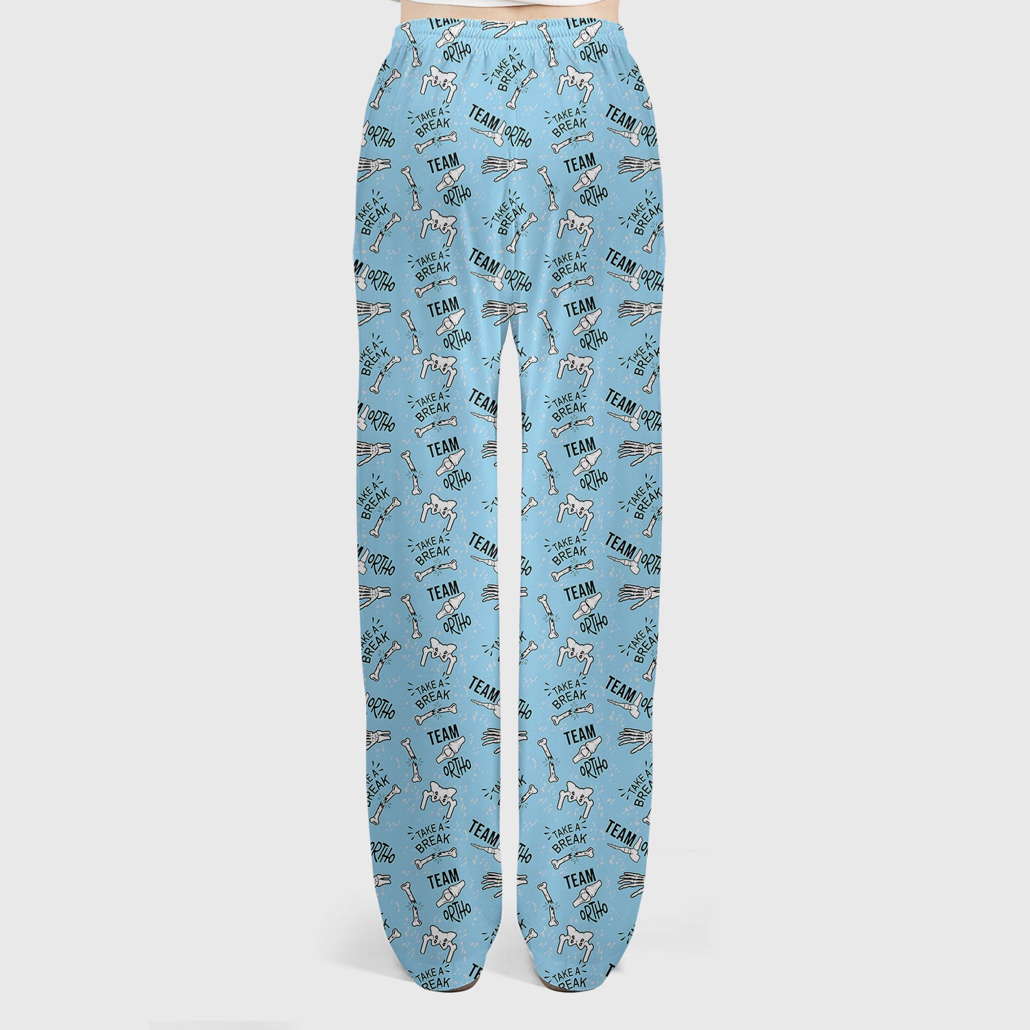 Team Ortho Bone Joint Print Scrub Set, Scrub Pants and V Neck Top