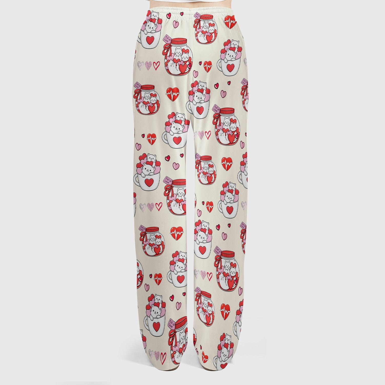 Cute Cat Valentine Nurse Scrub Set, Women's Scrub Sets Breathable Uniform