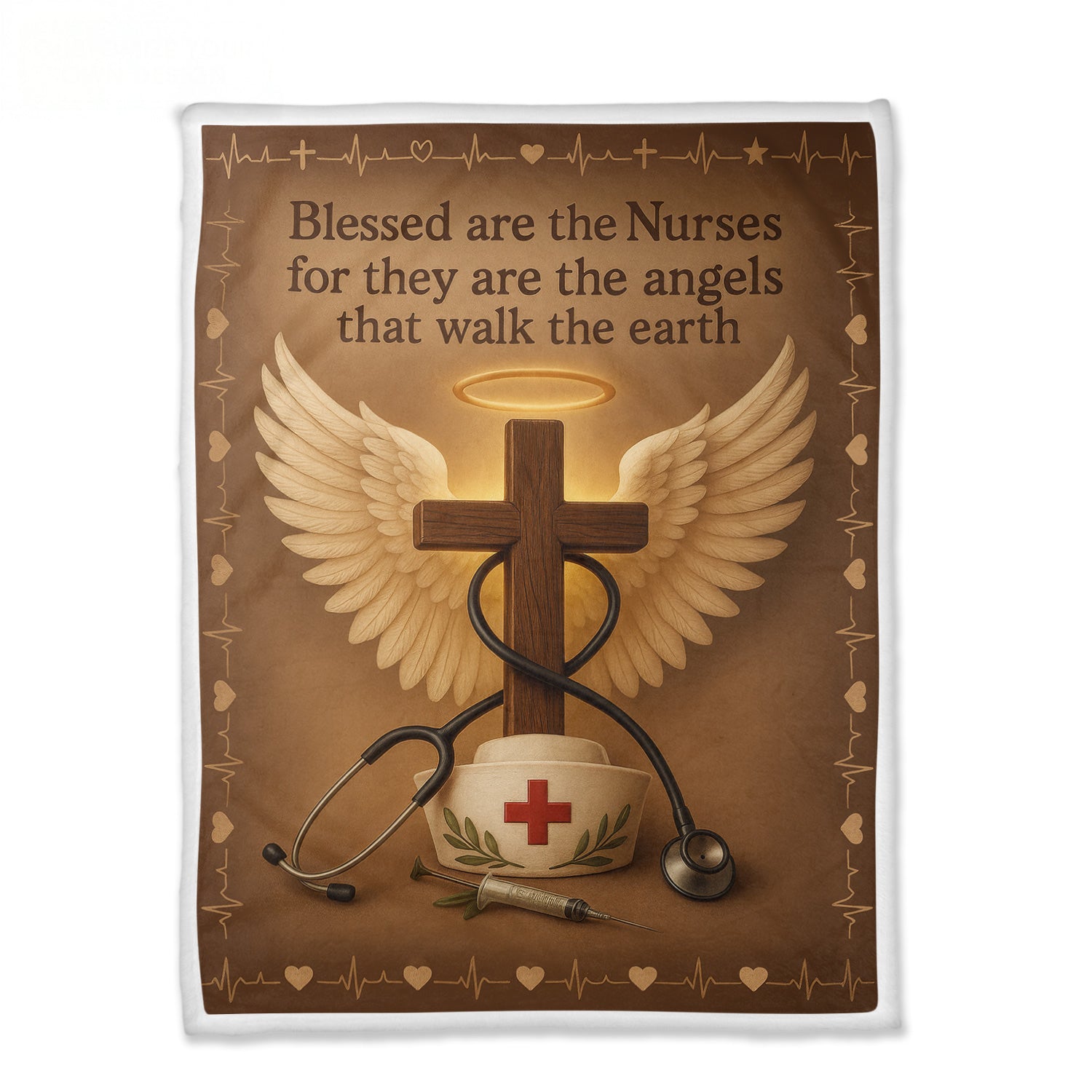 Christian Nurse Blanket Gift for Faithful RN - Blessed Are the Nurses Quote - Religious Throw for Christian Healthcare Workers