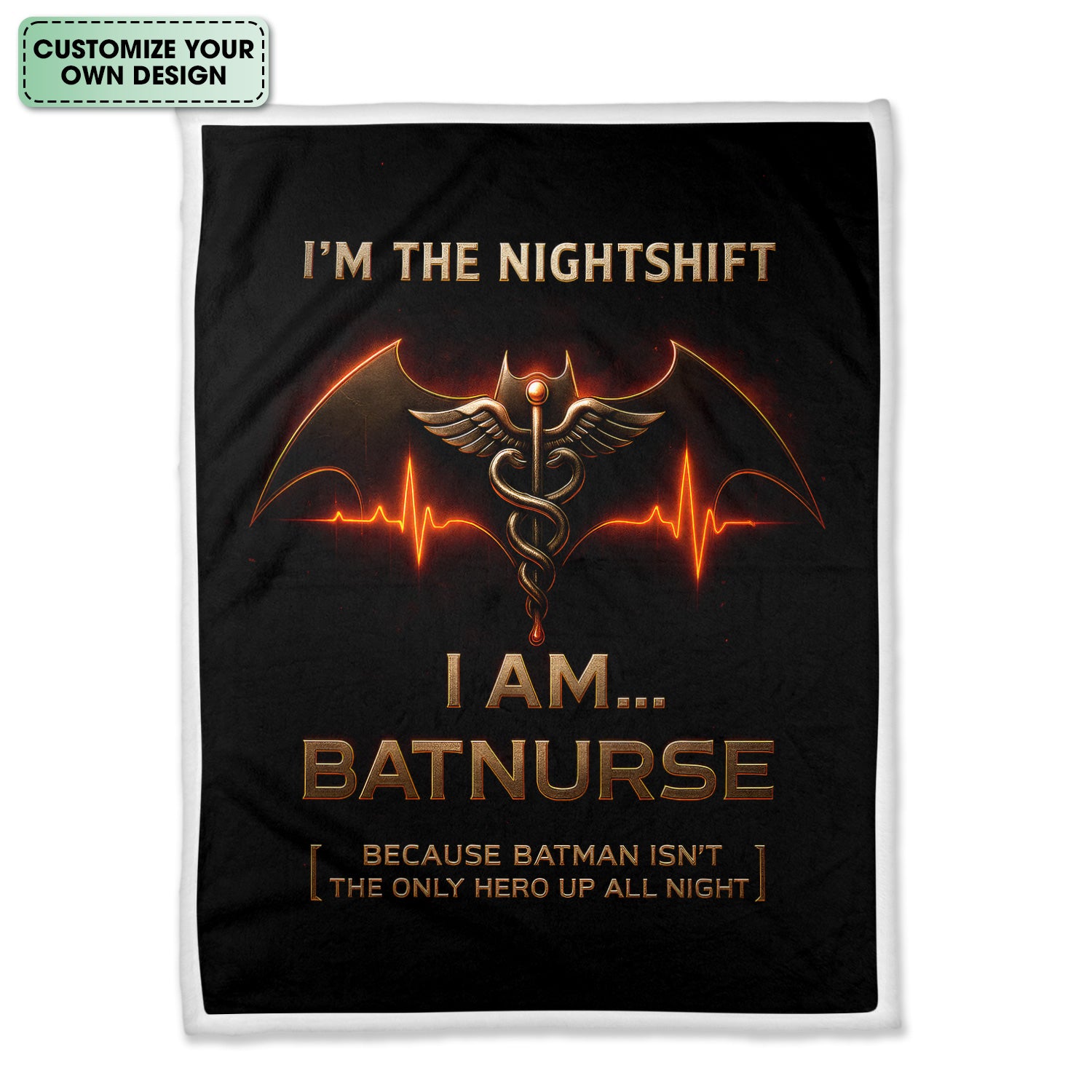 Personalized I Am Batnurse Blanket for Nurses - Funny Superhero Throw for Medical Staff - Gift for Night Shift RN LPN CNA