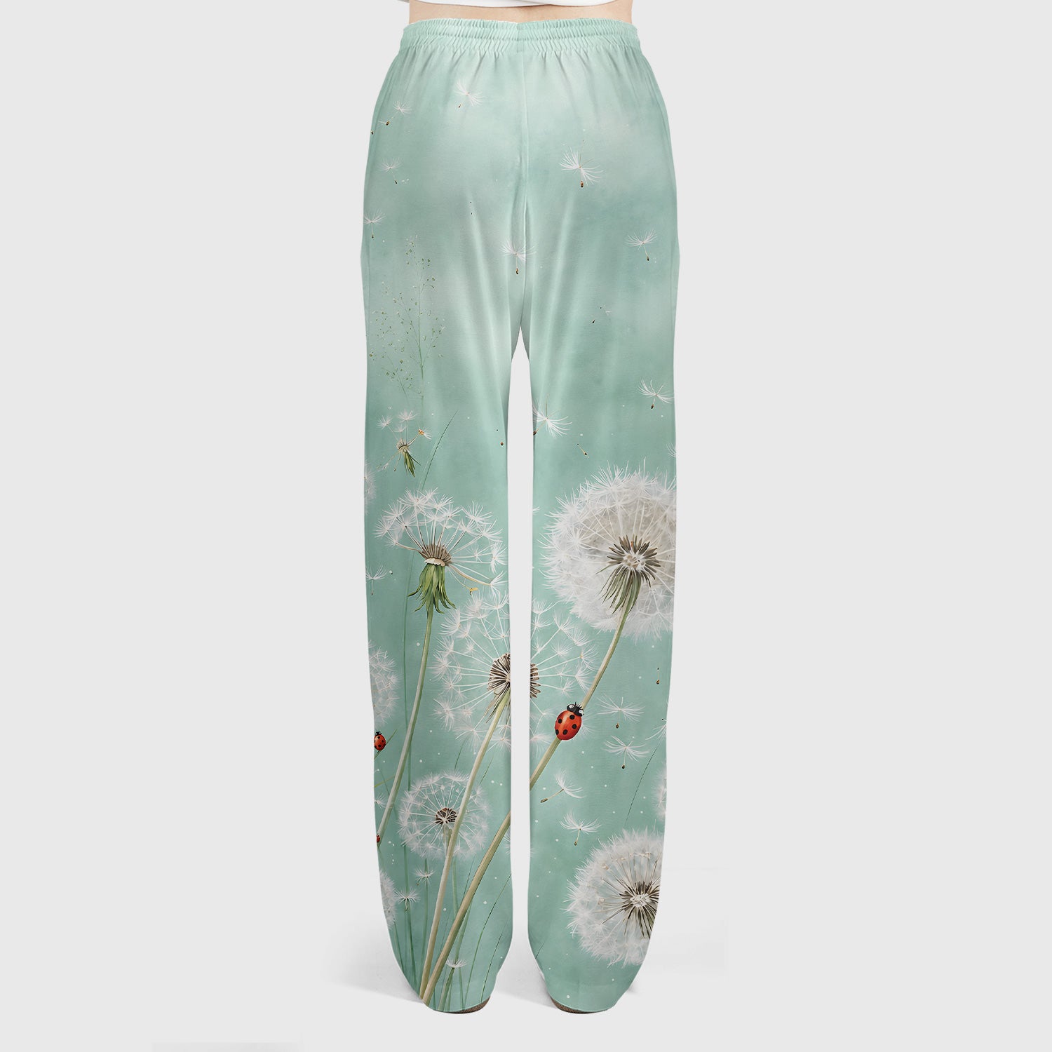 Dandelion Wishes Ladybug Meadow Pattern Scrub Set, Scrub Pants and V Neck Top