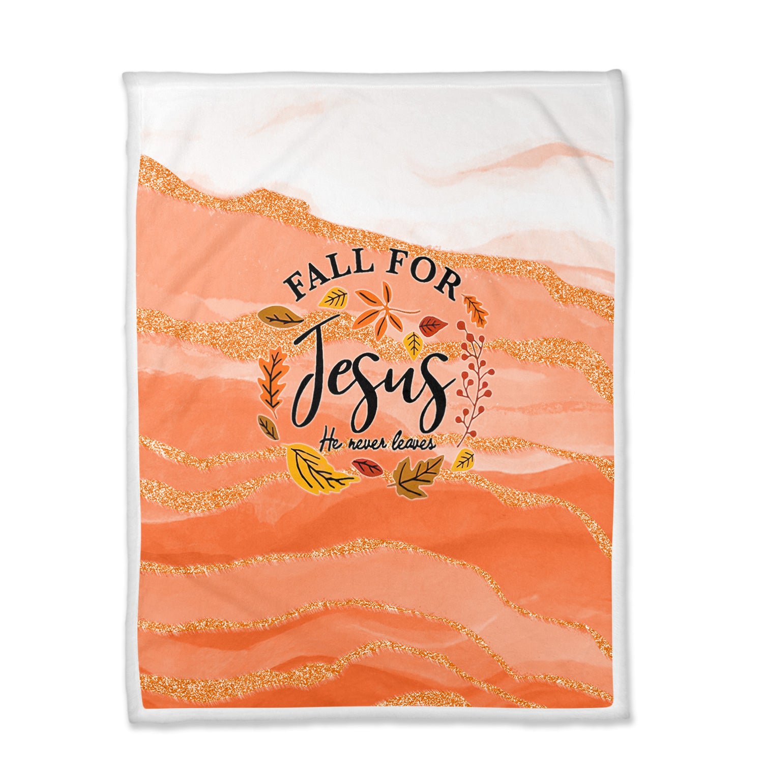 Christian Nurse Fall Blanket - Fall for Jesus He Never Leaves Throw - Gift for Women RN LPN CNA