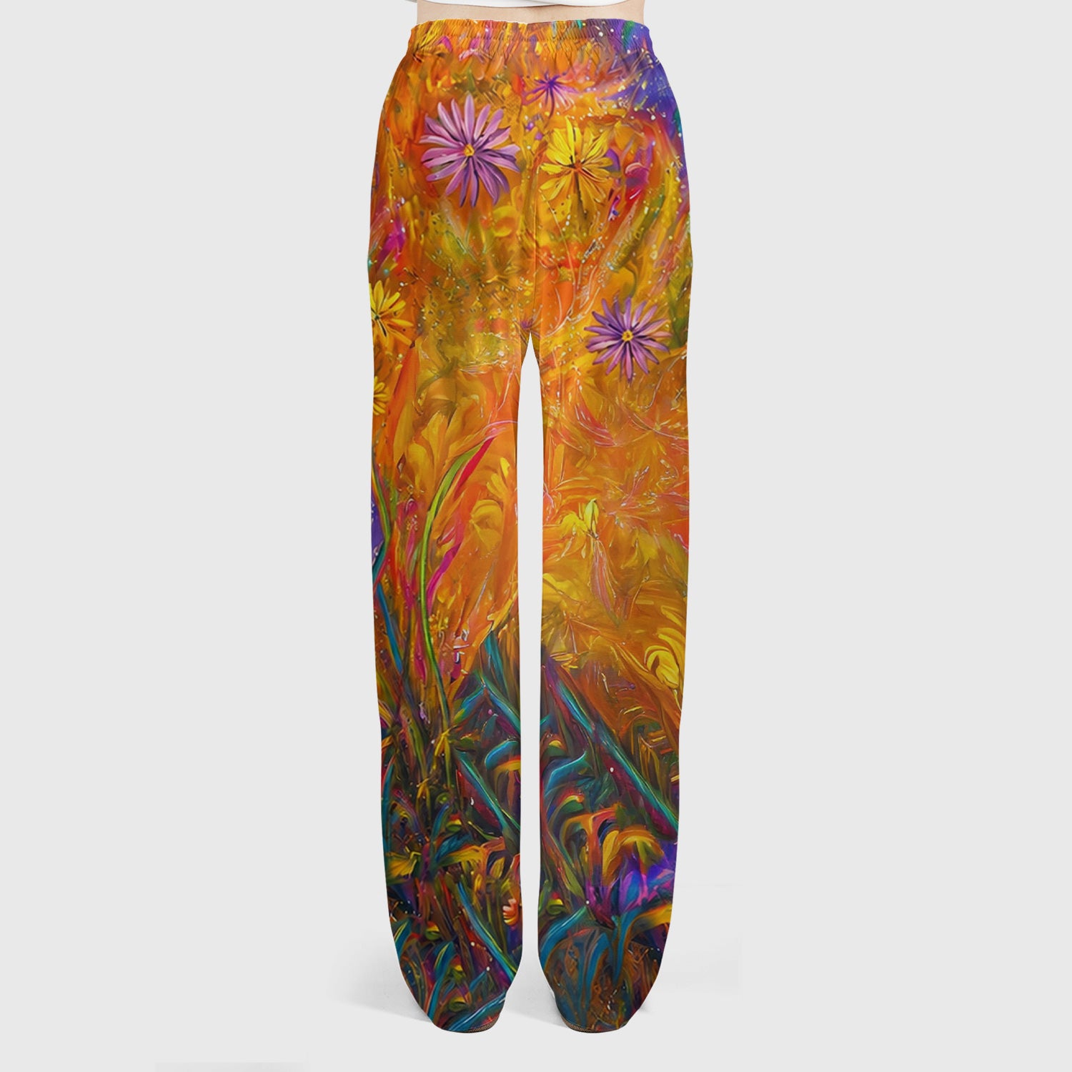 Cute Whimsical Mouse Dandelion Pattern Scrub Set, Scrub Pants and V Neck Top