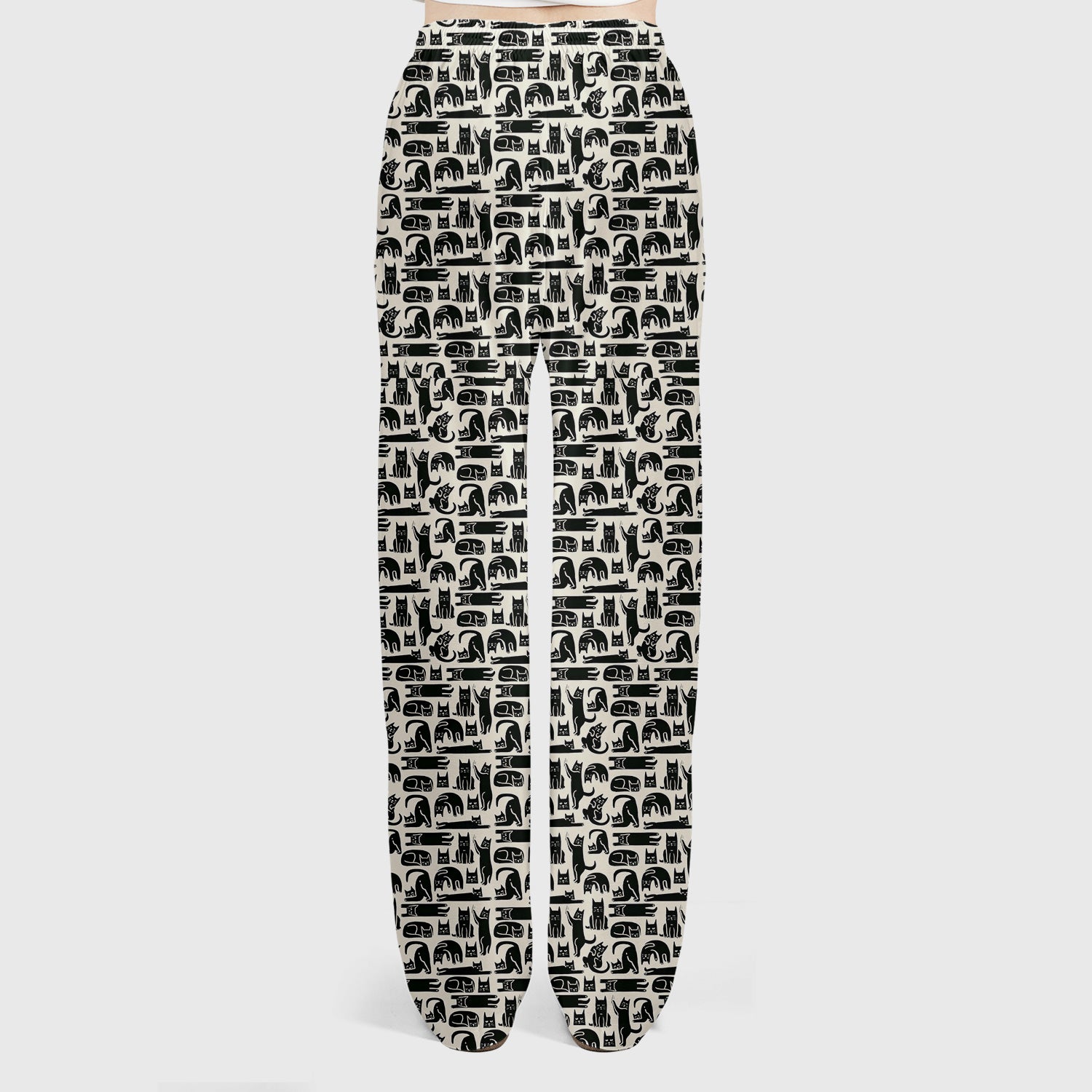 Cute Funny Cat Poses Print Scrub Sets, Scrub Pants and V Neck Top