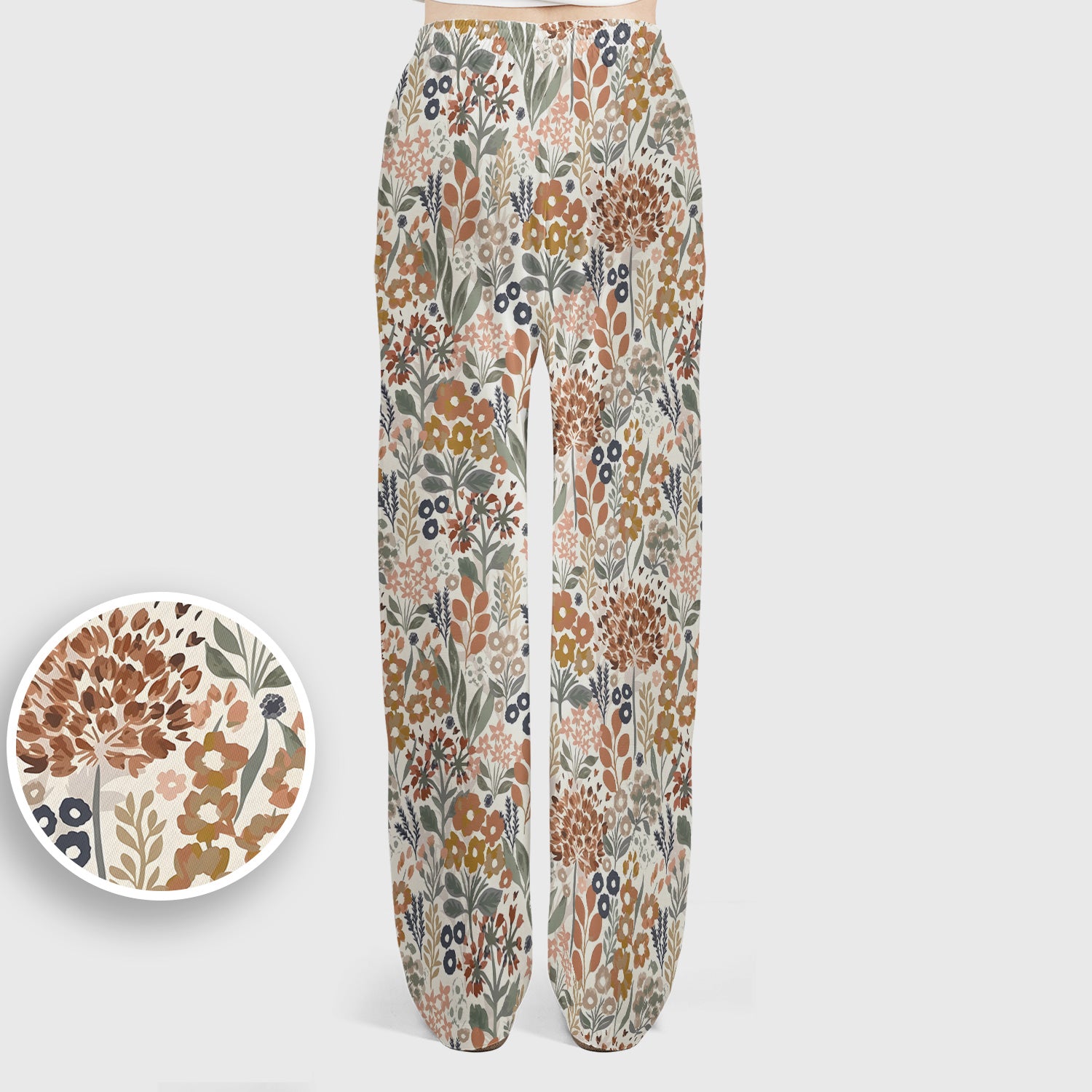 Vintage Botanical Floral Pattern Scrub Set, Women's Scrub Sets