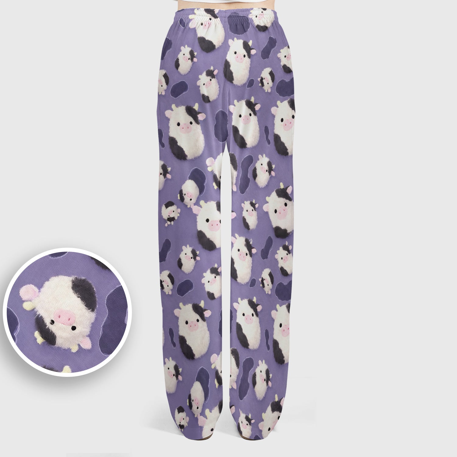 Cute Cartoon Pig Pattern Scrubs Sets, Scrub Pants and V Neck Top
