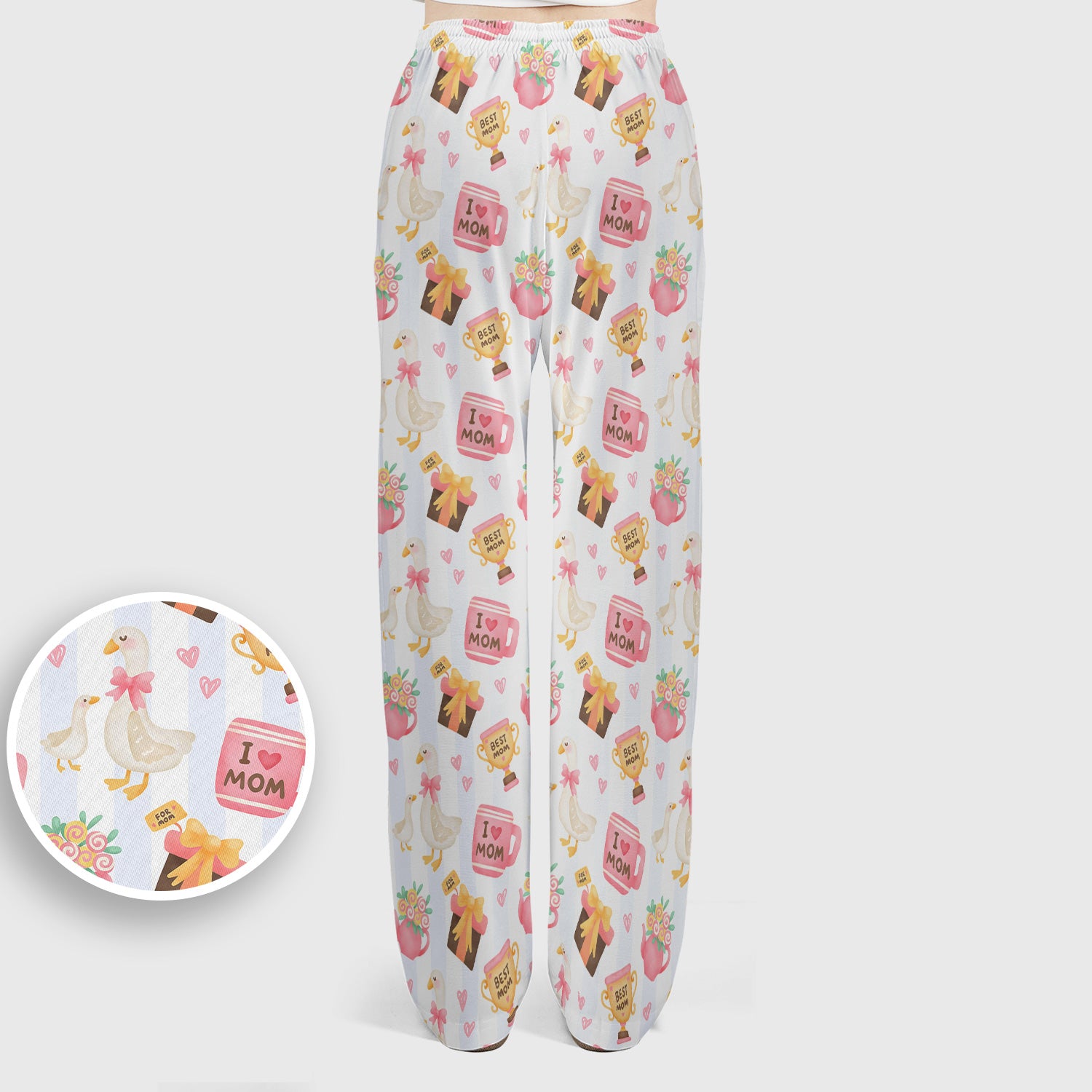 Sweet Nurse Mom Goose Gift Trophy Pattern Scrub Set, Scrub Pants and V Neck Top