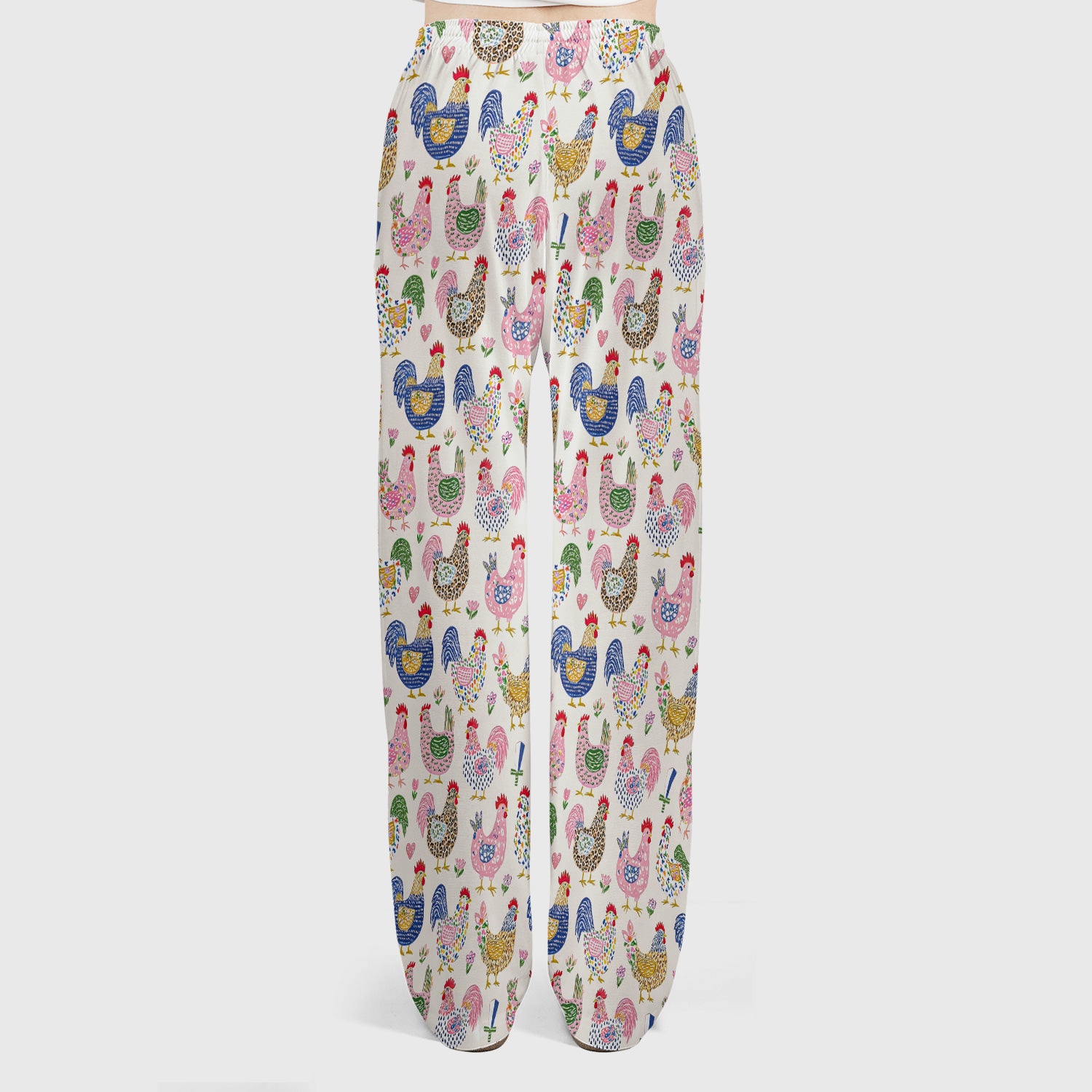 Funny Chicken Rooster Pattern Scrub Set, Women's Scrub Sets