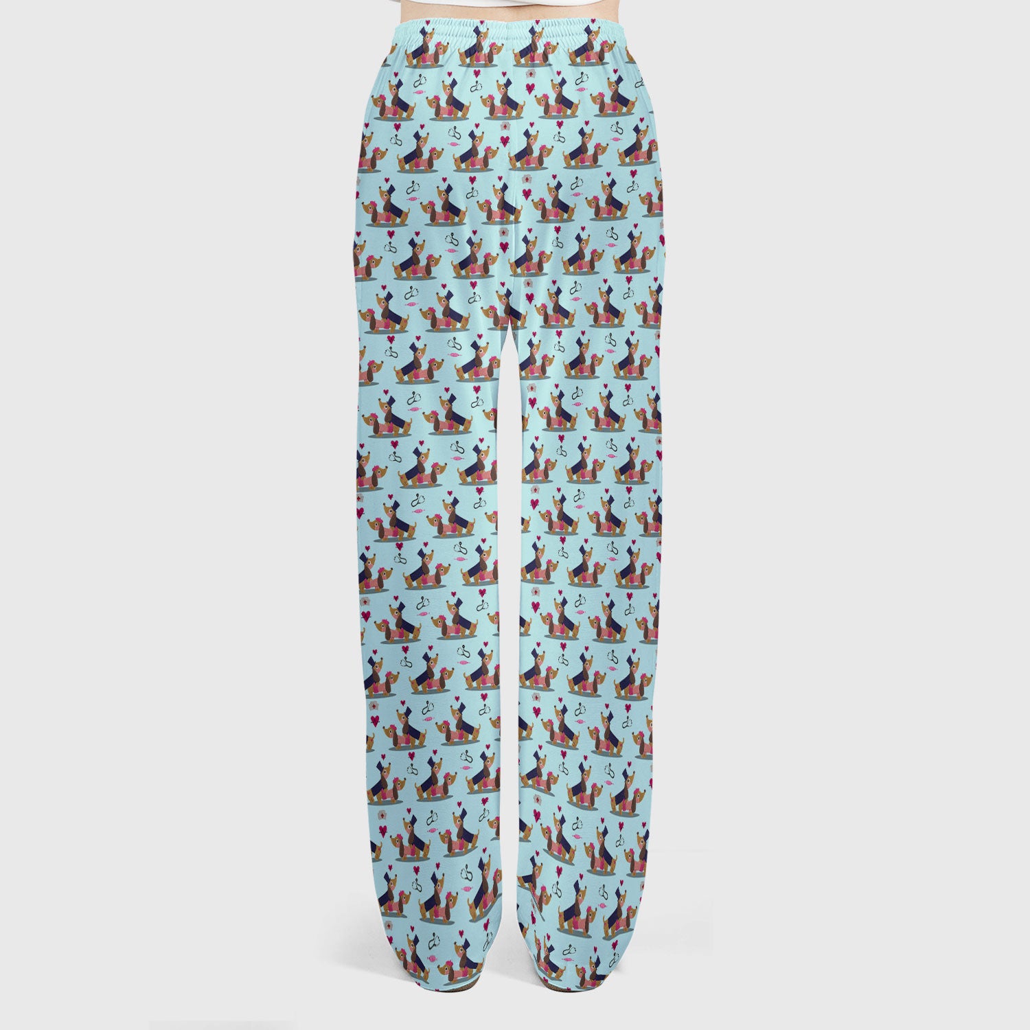 Valentine Dachshund Nurse Scrub Set - Funny Couple Gift for Women