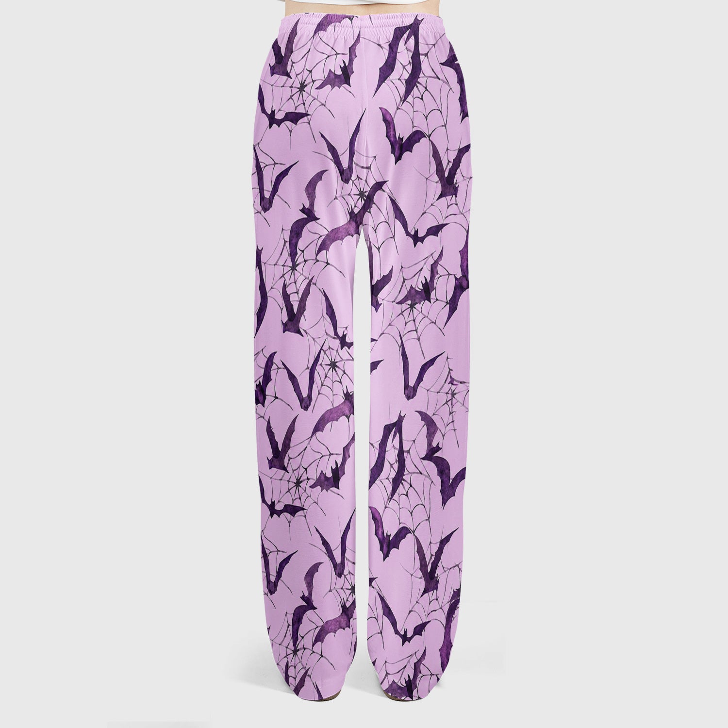 Halloween Bat with Spider Web Scrub Set, Scrub Pants and V Neck Top
