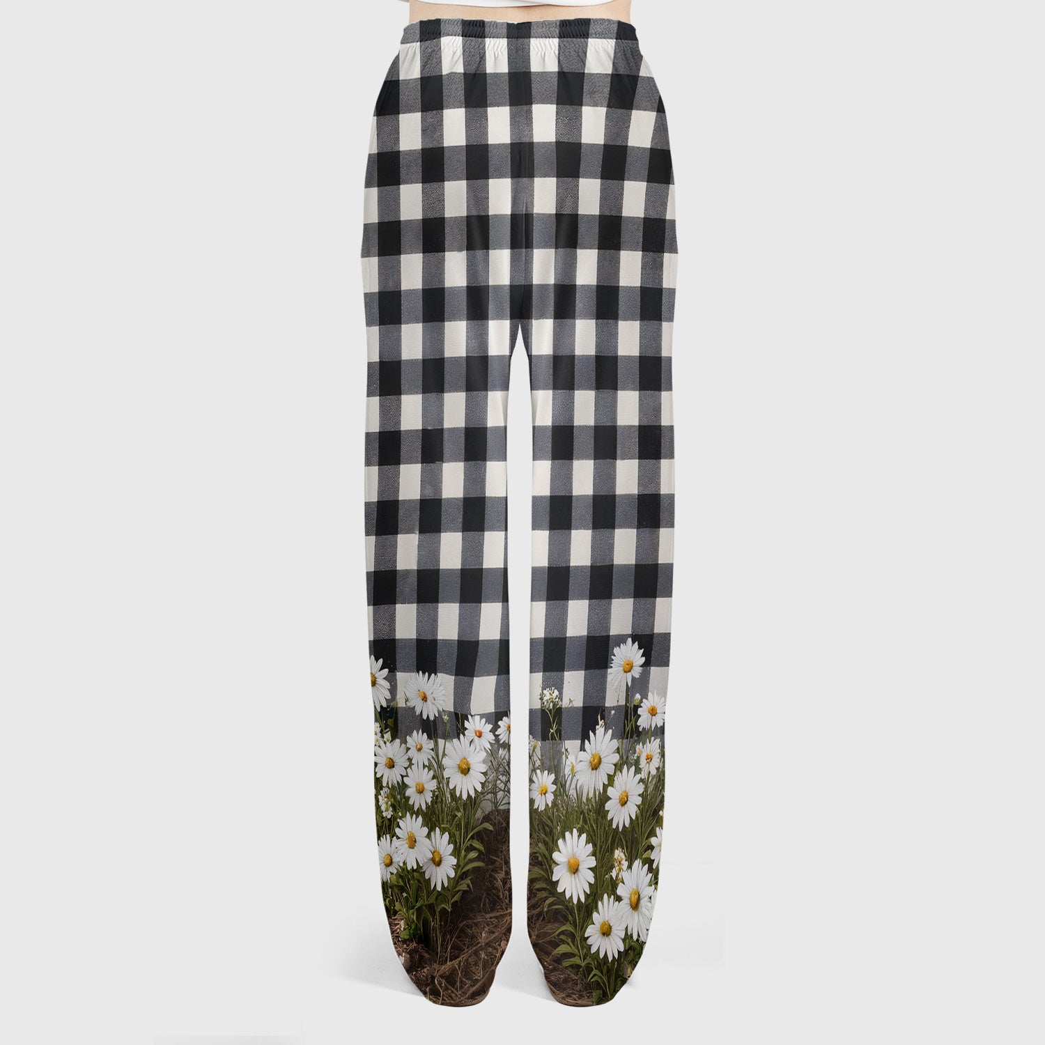 Highland Cow Daisy Pattern Scrub Set, Scrub Pants and V Neck Top