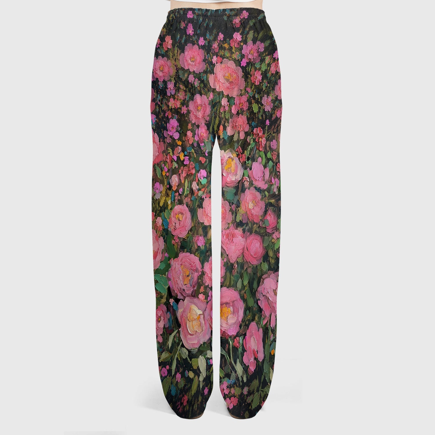 Painterly Floral Black Dog Pattern, Pet Lover Medical Scrub Set, Scrub Pants and V Neck Top