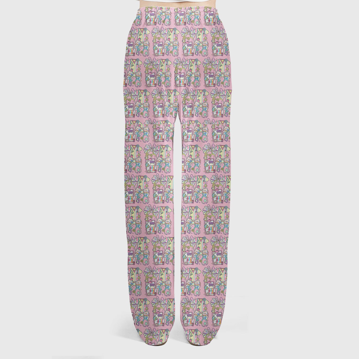 Colorful Nurse Scrub Supplies Pattern Scrub Set, Scrub Pants and V Neck Top