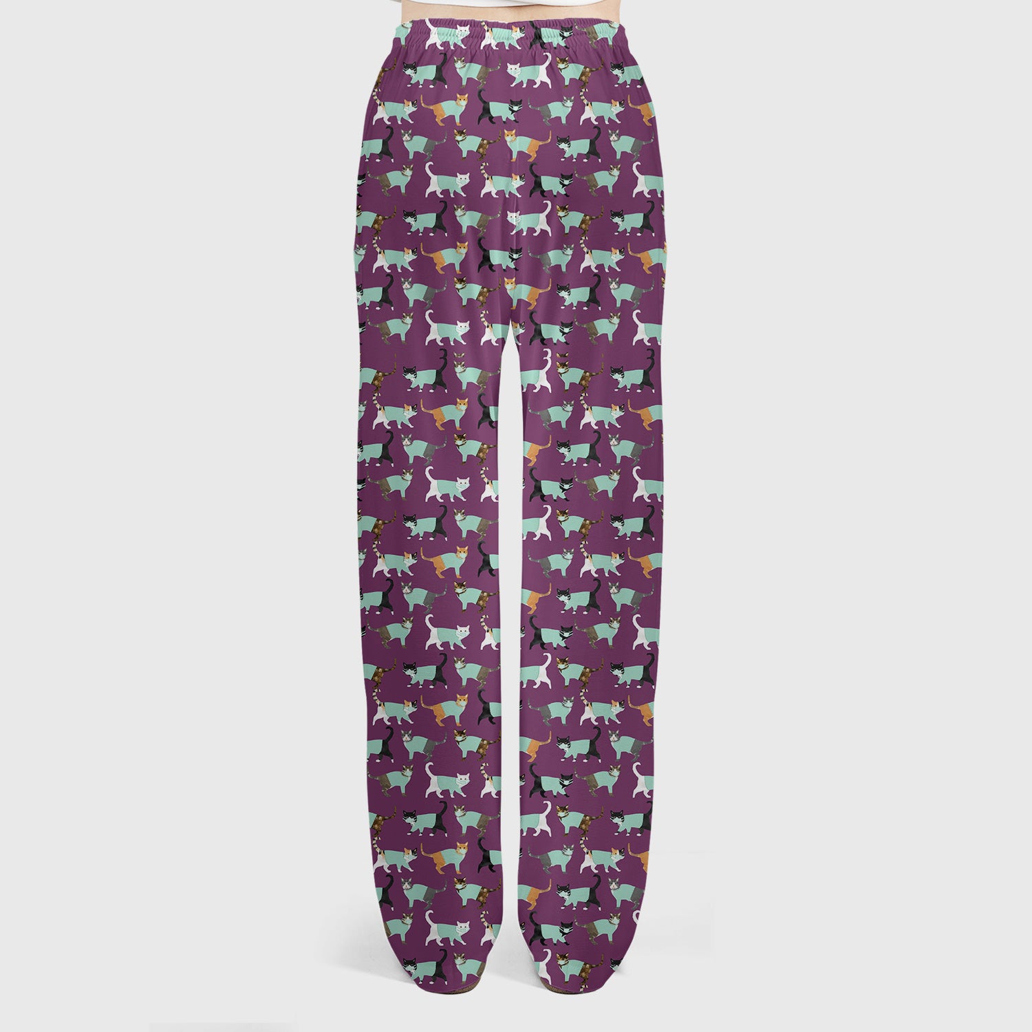 Playful Cat Nurse All Over Print Scrub Set, Scrub Pants and V Neck Top