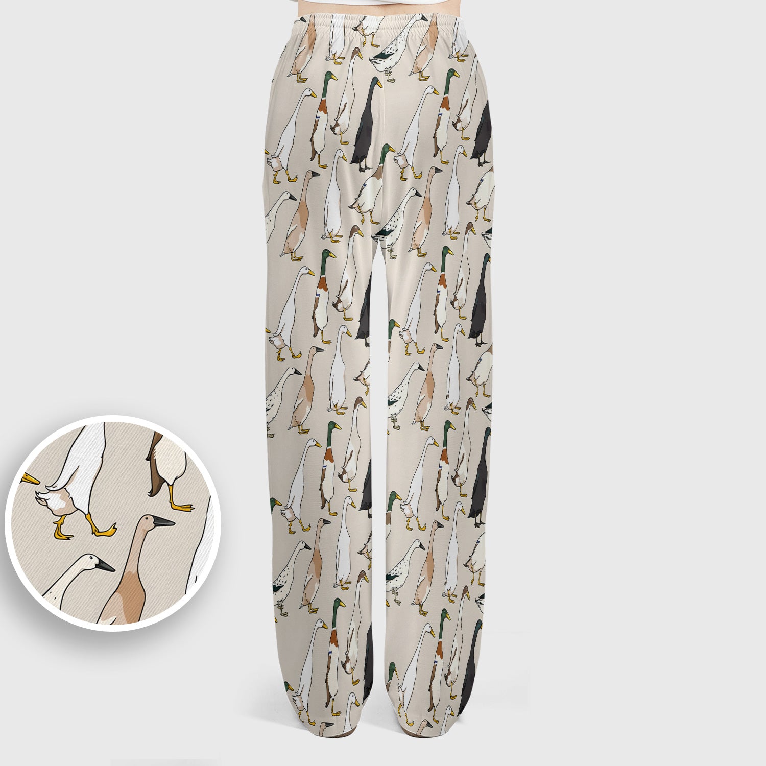 Duck Farm Animal Pattern Scrub Set, Scrub Pants and V Neck Top