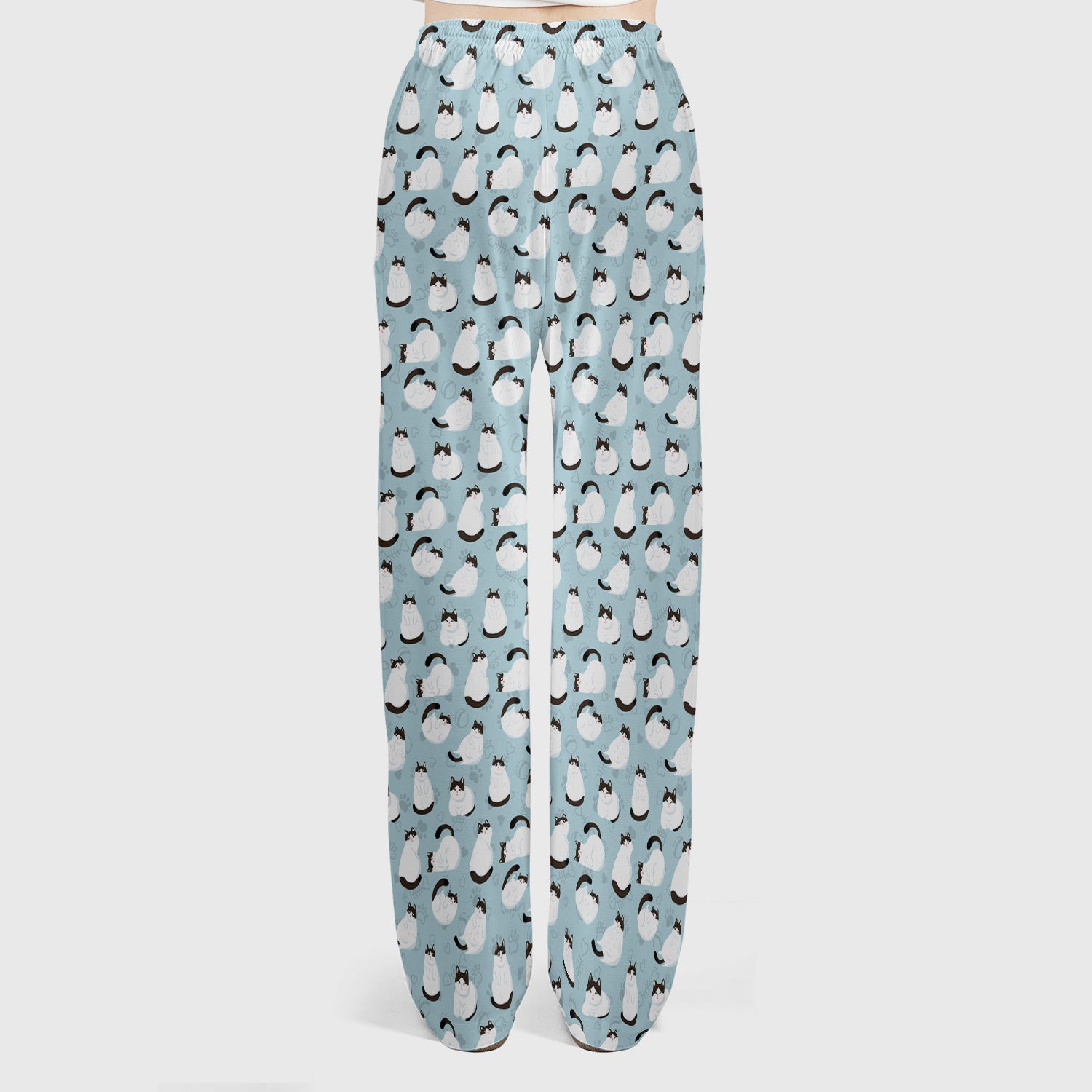 Cute Cat Pattern Medical Scrub Set, Breathable Fabrics Nursing Uniform