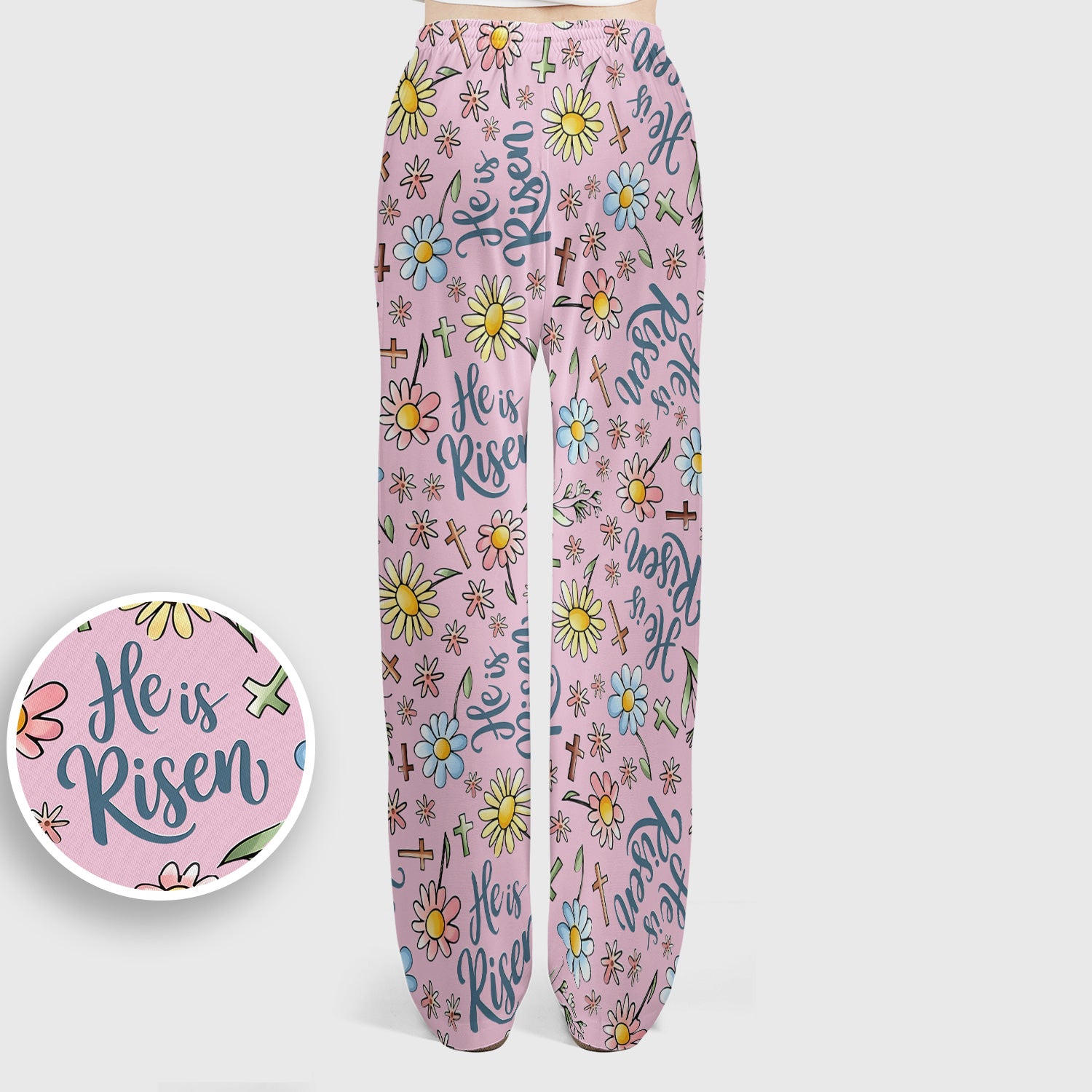He Is Risen Cross Flower Pattern Scrub Set, Nurse Uniform Scrubs Set