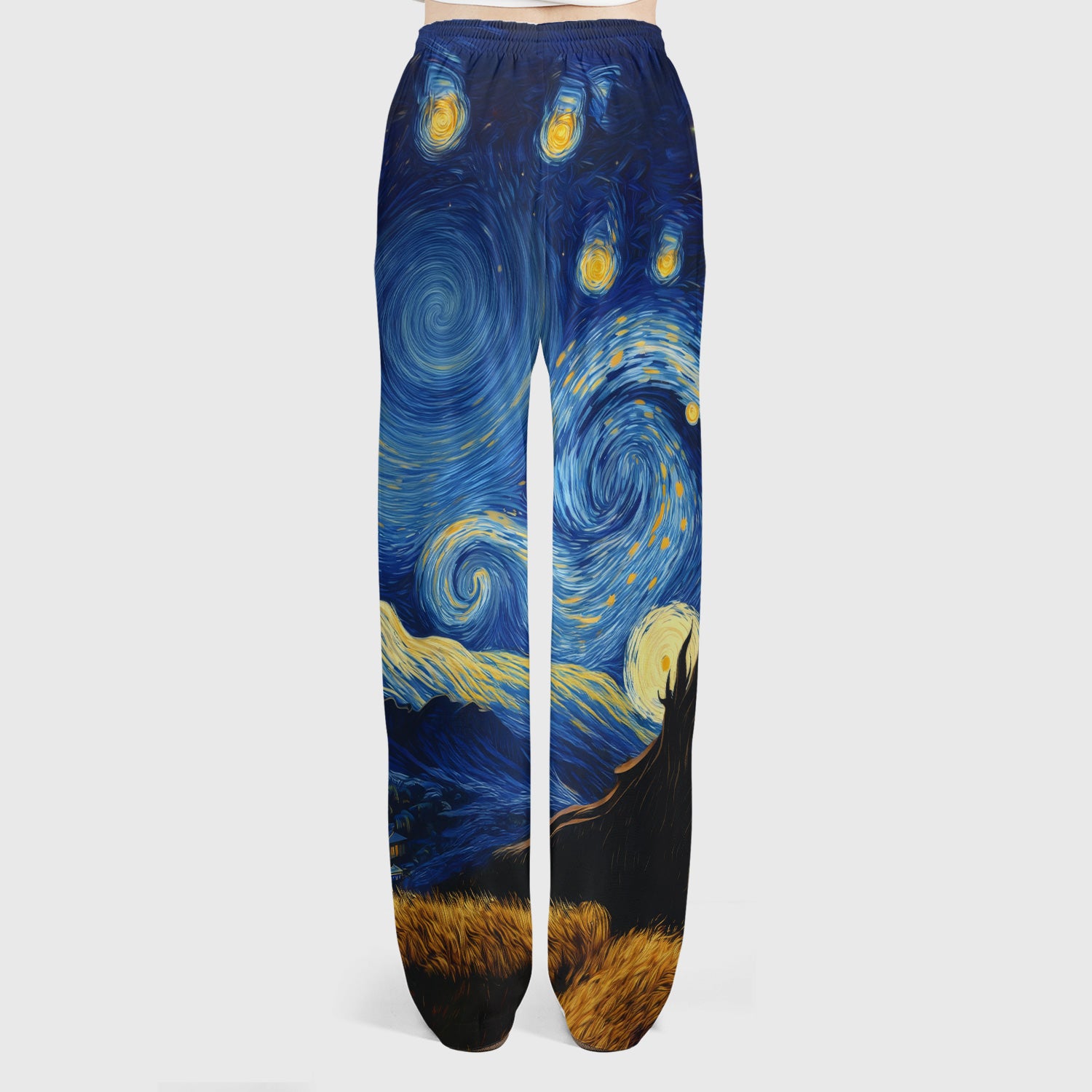 Romantic Monkey Couple Night Sky Pattern Scrub Set, Women's Scrub Sets