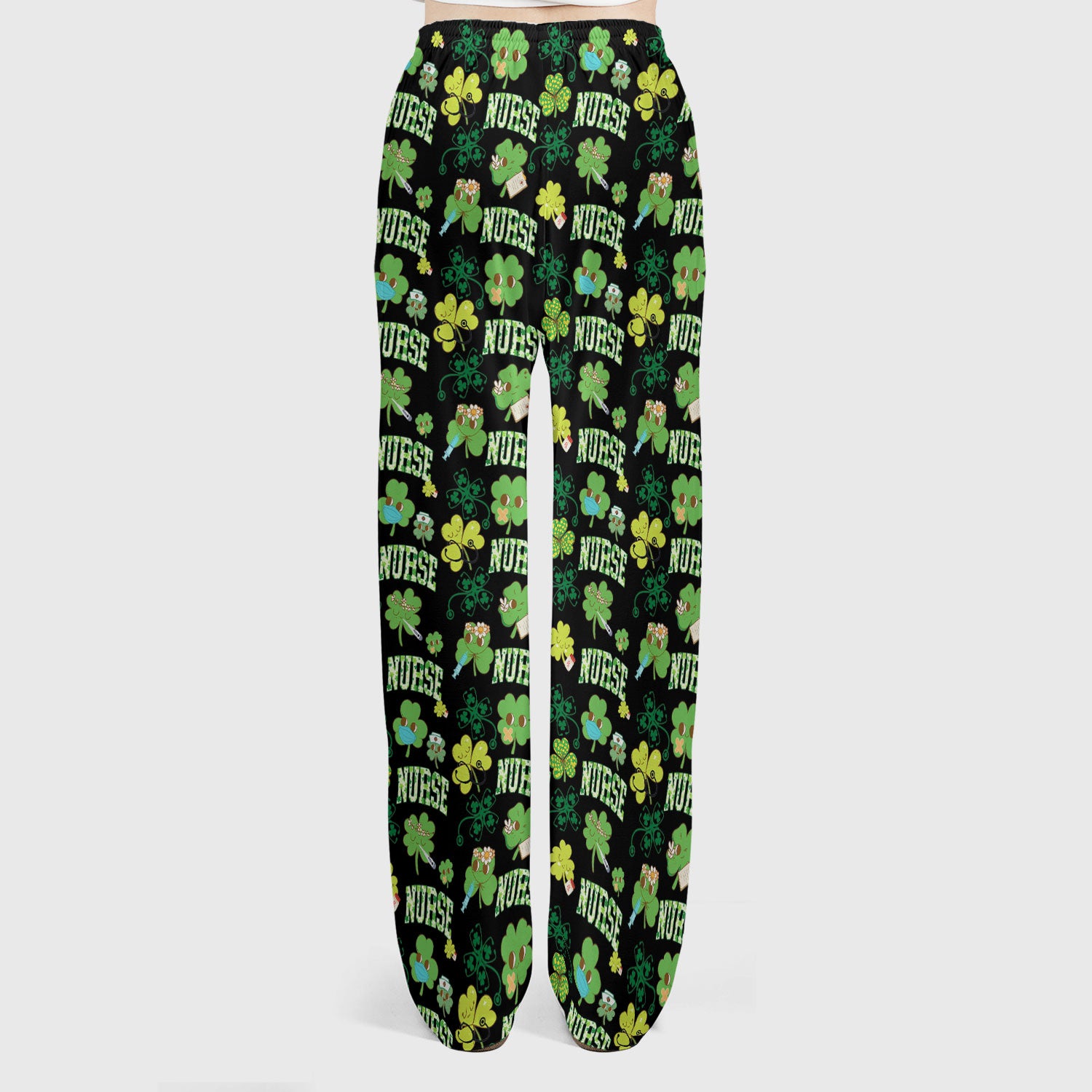 Lucky Shamrock Nurse Scrub Set, St. Patrick’s Day Nursing Shirt, Breathable Fabrics Nursing Uniform