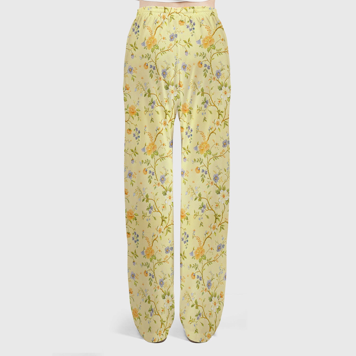 Sunny Wildflower Garden Floral Scrub Set, Scrub Pants and V Neck Top