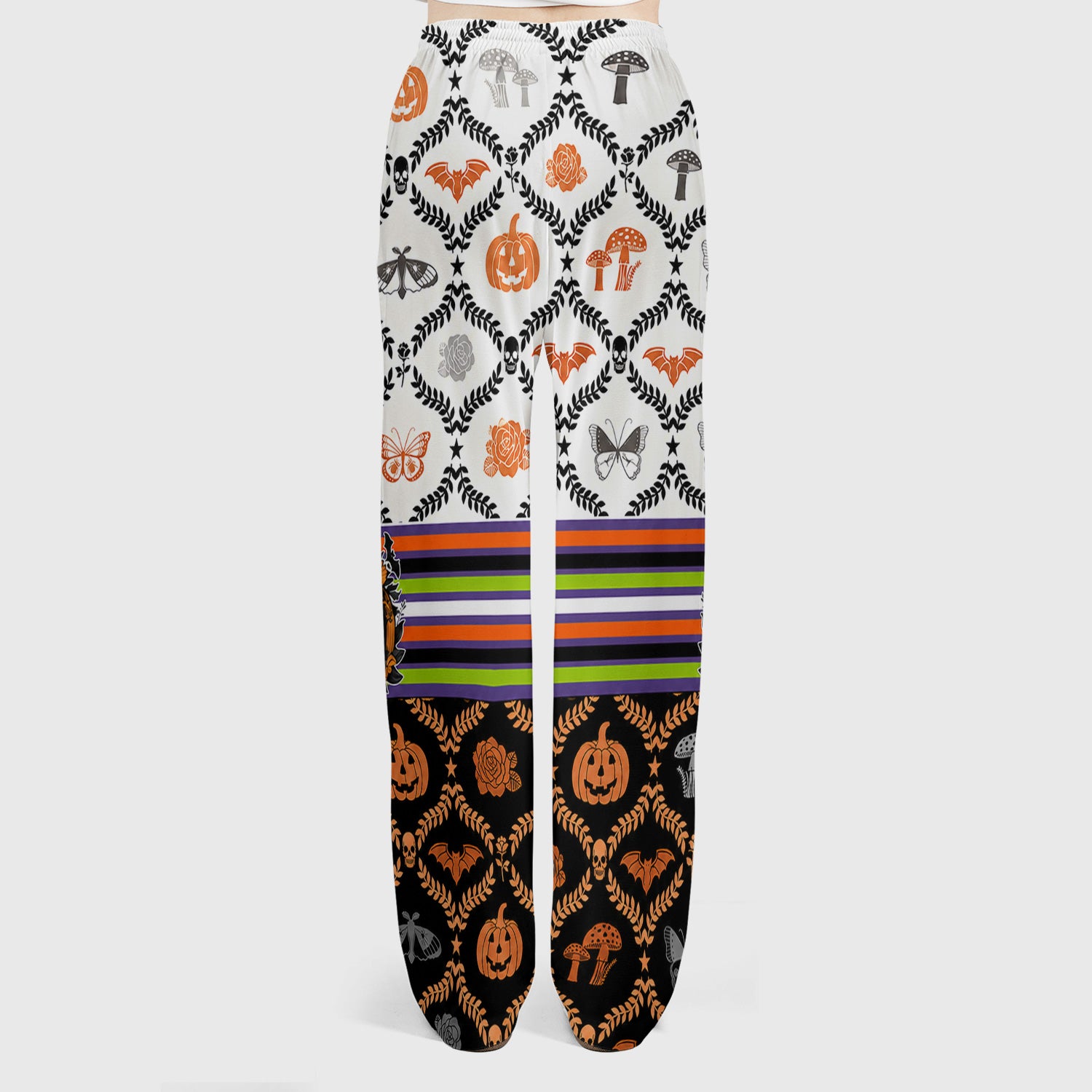 Halloween Checkered Pumpkin With Bow Pattern Scrub Set, Scrub Pants and V Neck Top