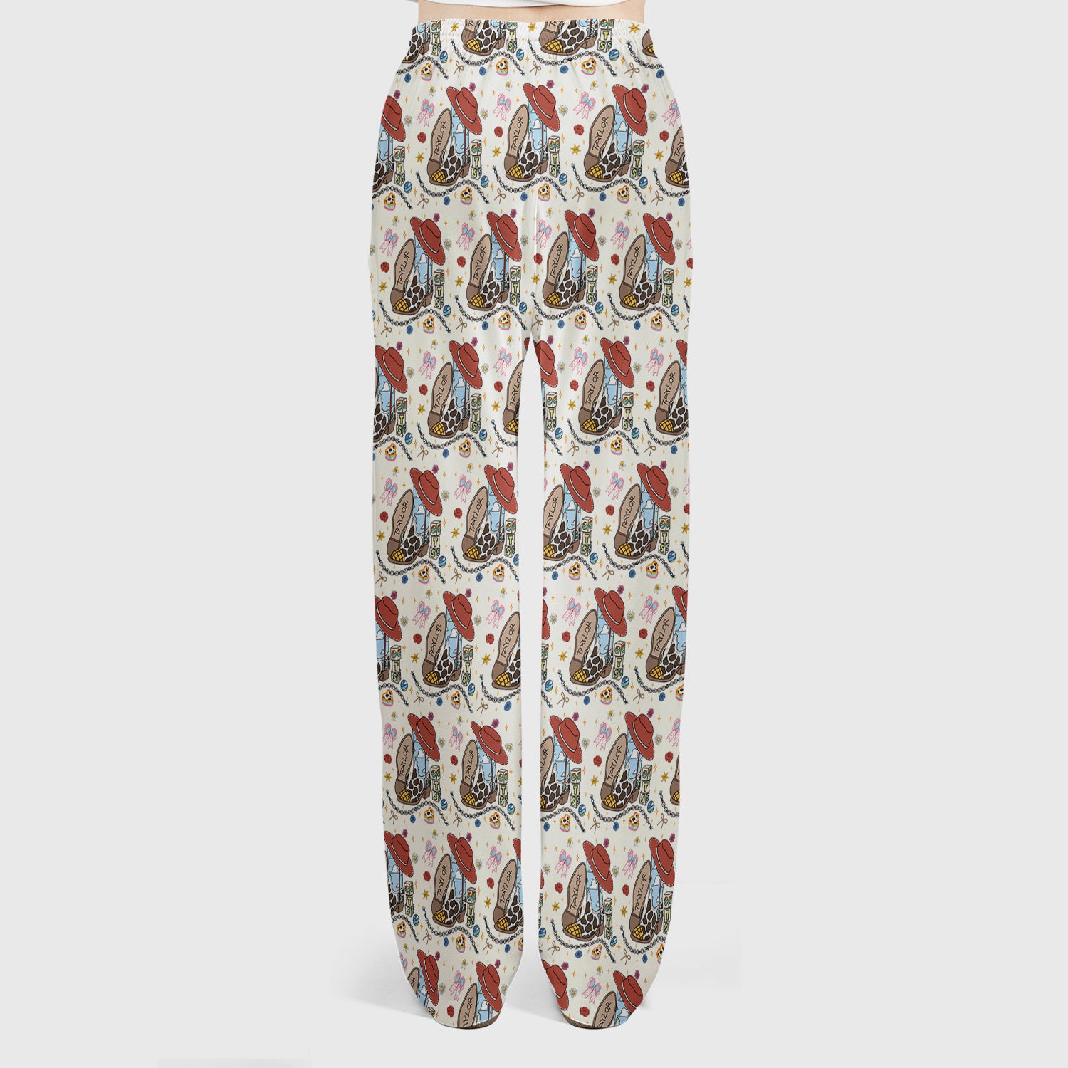 Western Cowgirl Country Medical Pattern Scrub Set, Scrub Pants and V Neck Top