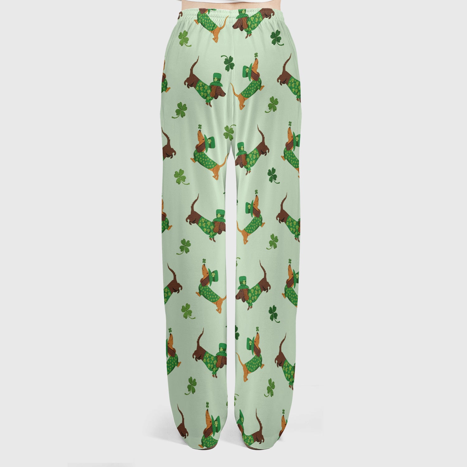 St. Patrick’s Day Dachshund Scrub Set, Funny Wiener Dog Nurse Shirt, Breathable Fabrics Nursing Uniform