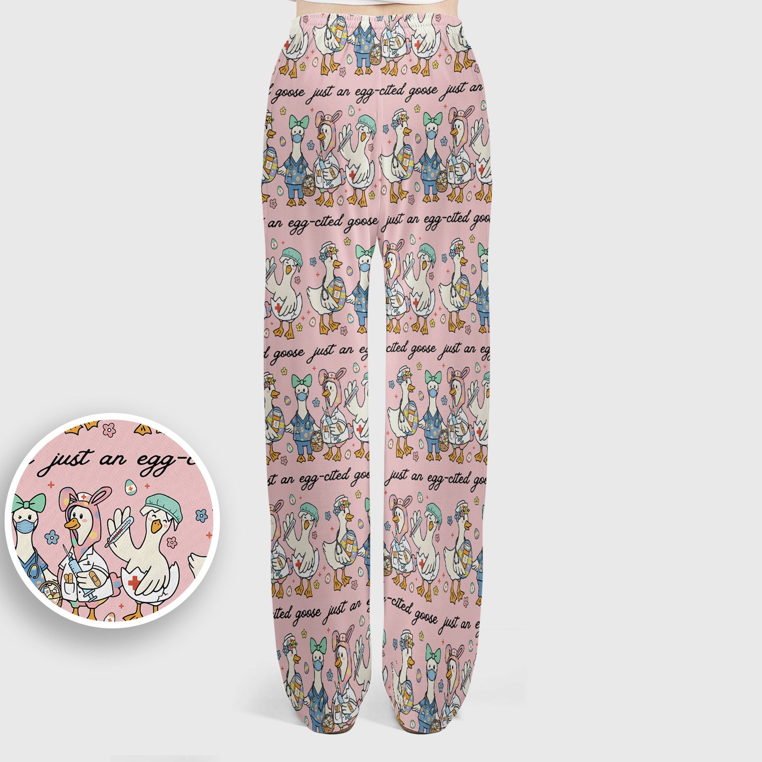 Funny Easter Nurse Goose Pattern Scrub Top, Comfortable Scrubs for Nurses
