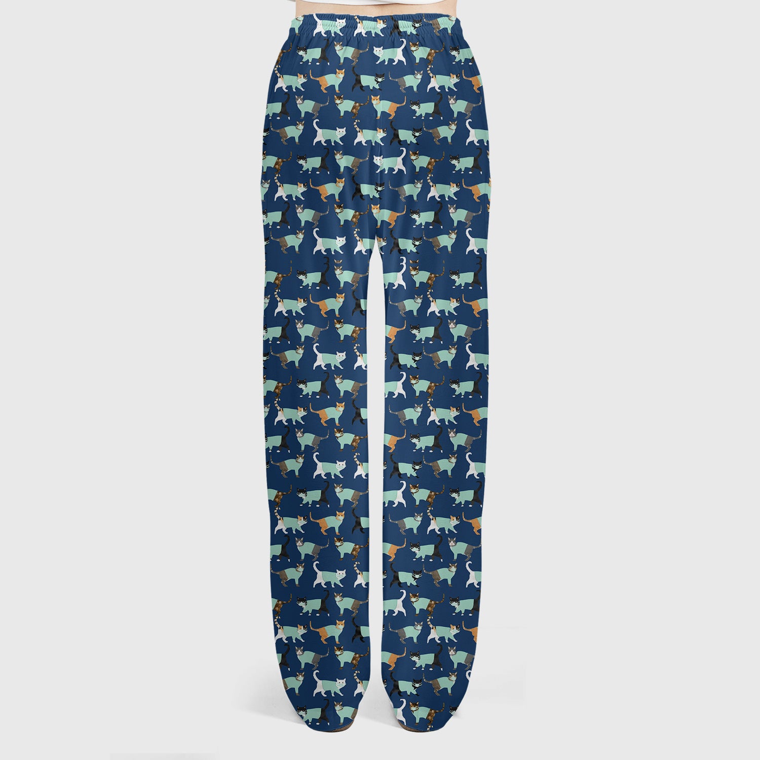 Playful Cat Nurse All Over Print Scrub Set, Scrub Pants and V Neck Top