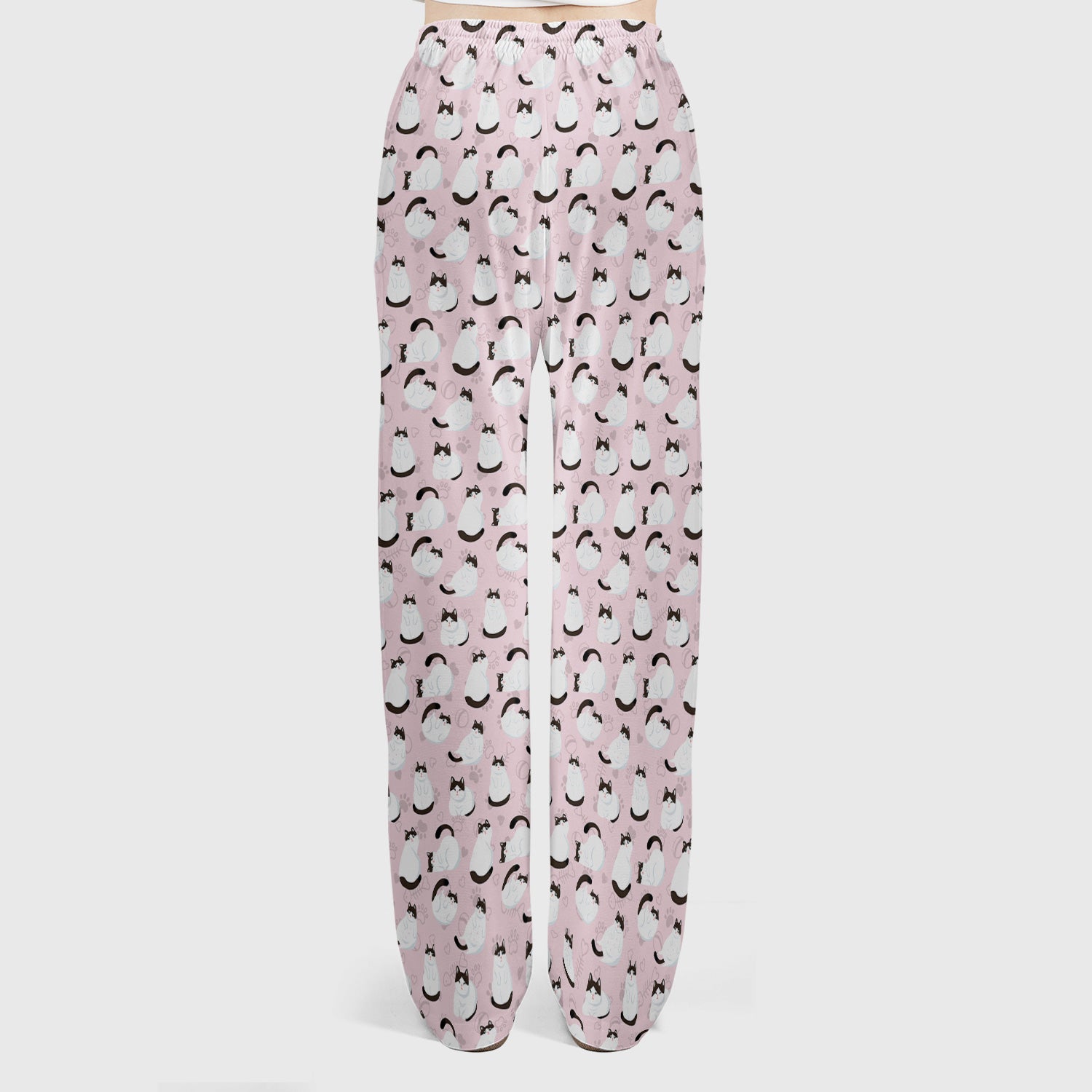 Cute Cat Pattern Medical Scrub Set, Breathable Fabrics Nursing Uniform