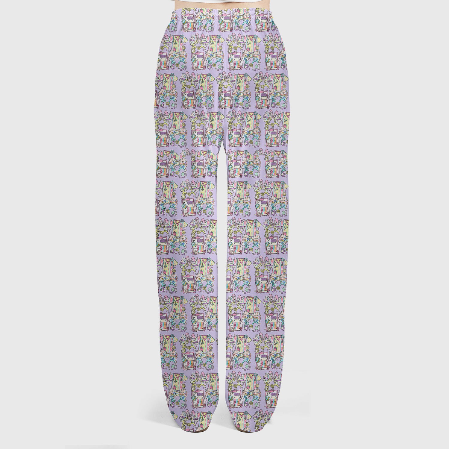 Colorful Nurse Scrub Supplies Pattern Scrub Set, Scrub Pants and V Neck Top