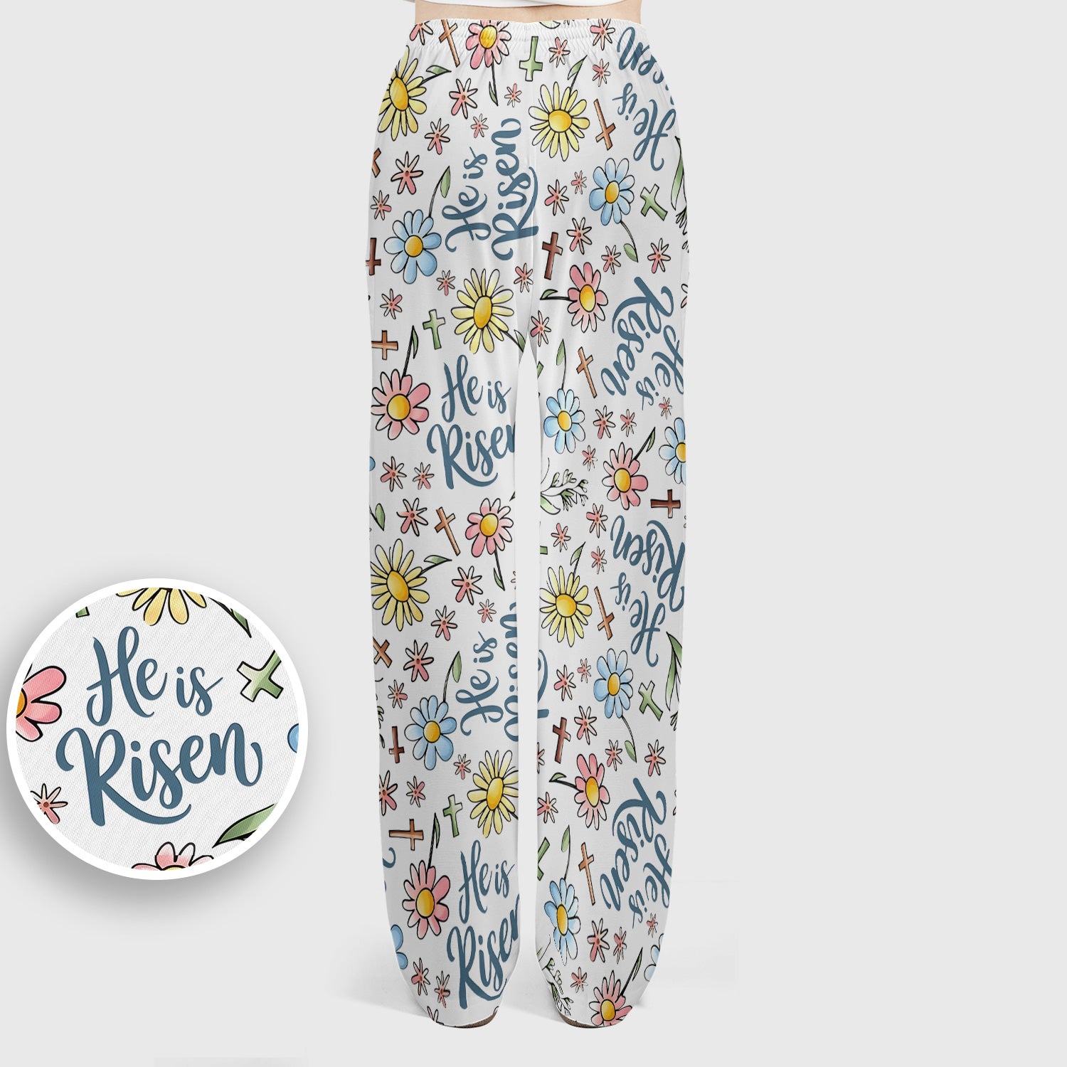He Is Risen Cross Flower Pattern Scrub Set, Nurse Uniform Scrubs Set