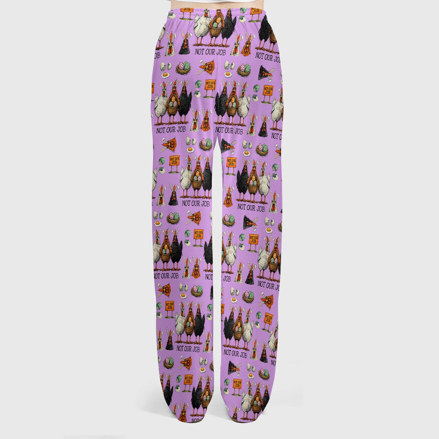 Funny Easter Chicken Humor Pattern Scrub Set, Scrub Pants and V Neck Top