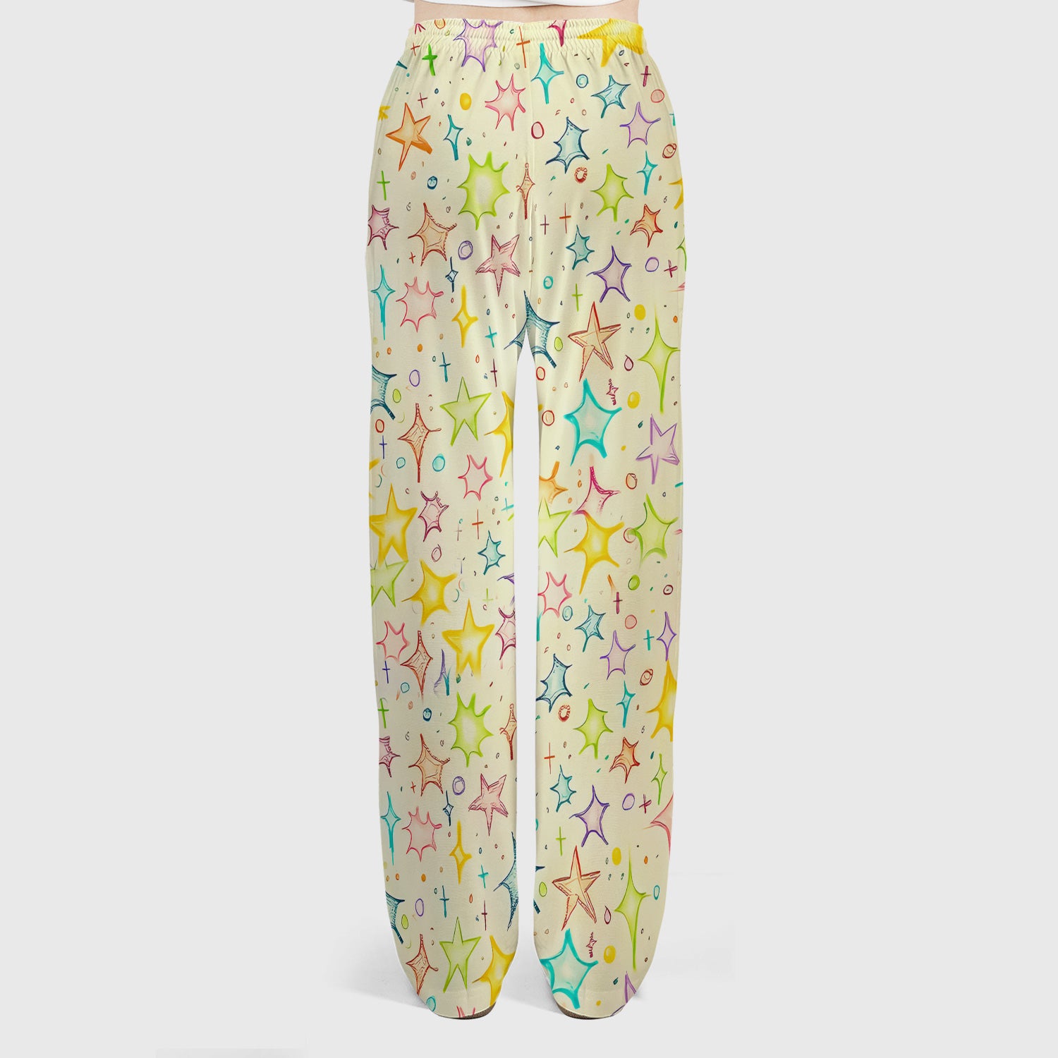 Chill Raccoon Starry Music Pattern Scrub Set, Scrub Pants and V Neck Top