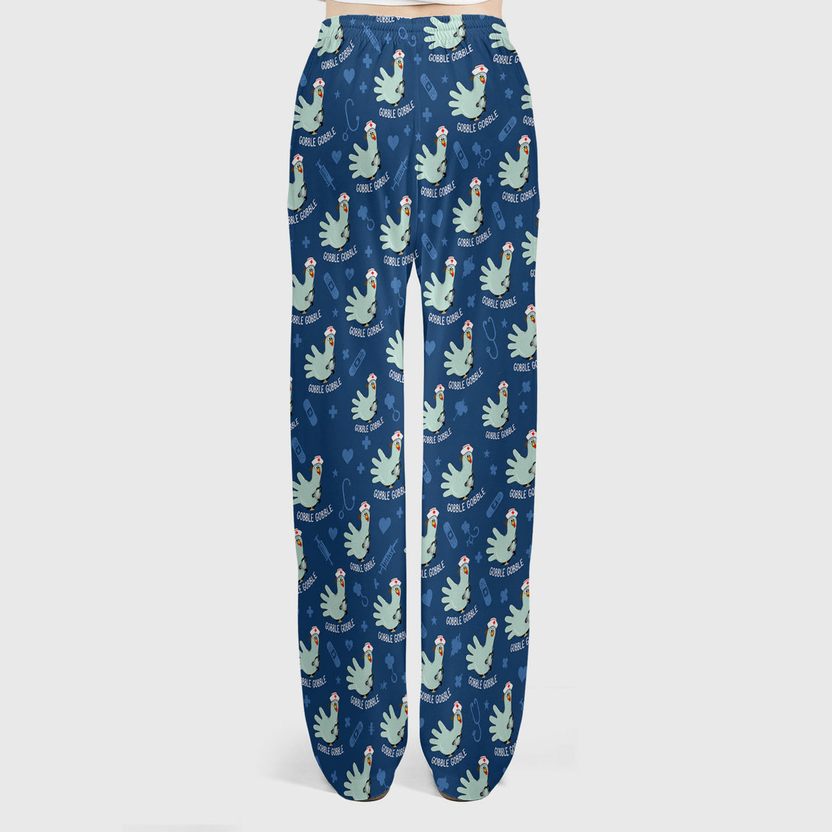 Funny Gobble Gobble Nurse Turkey Scrub Set, Scrub Pants and V Neck Top