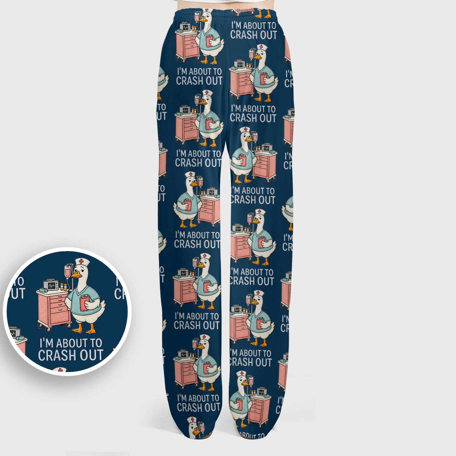 Funny Nurse Goose Crash Out Pattern Scrub Set, Nurse Uniform Scrubs Set