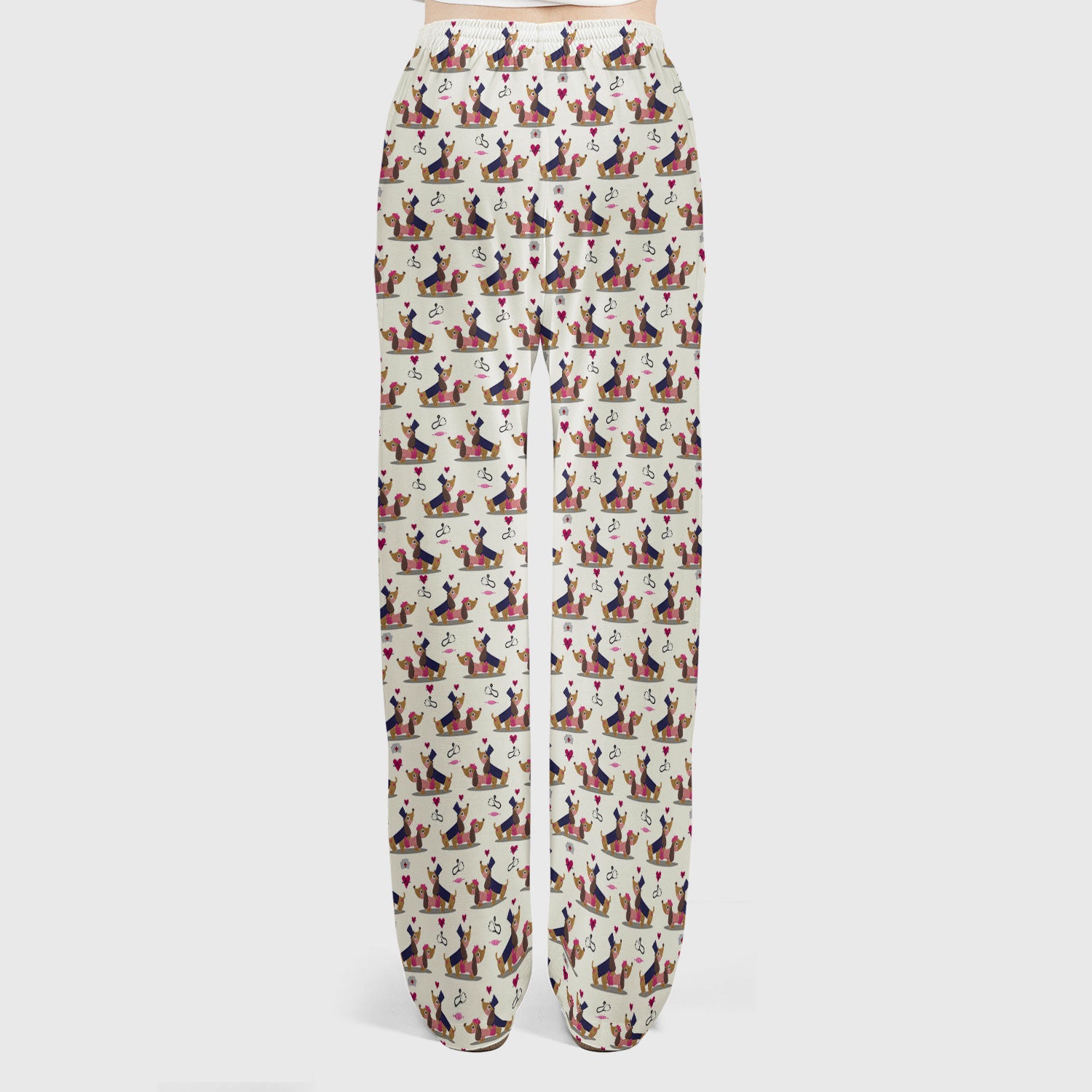 Valentine Dachshund Couple Scrub Set - Funny Nursing Gift for Women