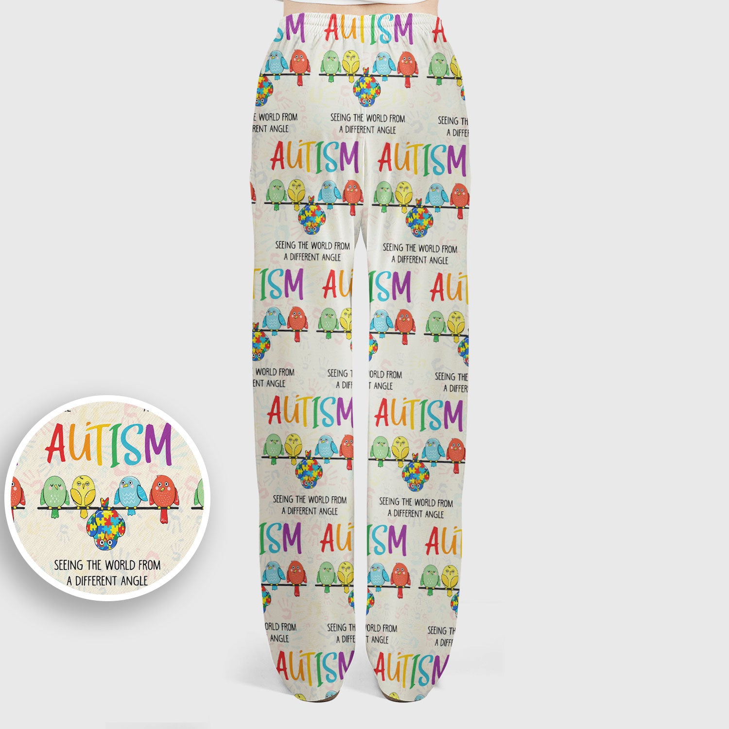 Autism Seeing The World From A Different Angle Birds Scrub Set, Breathable Med Uniform