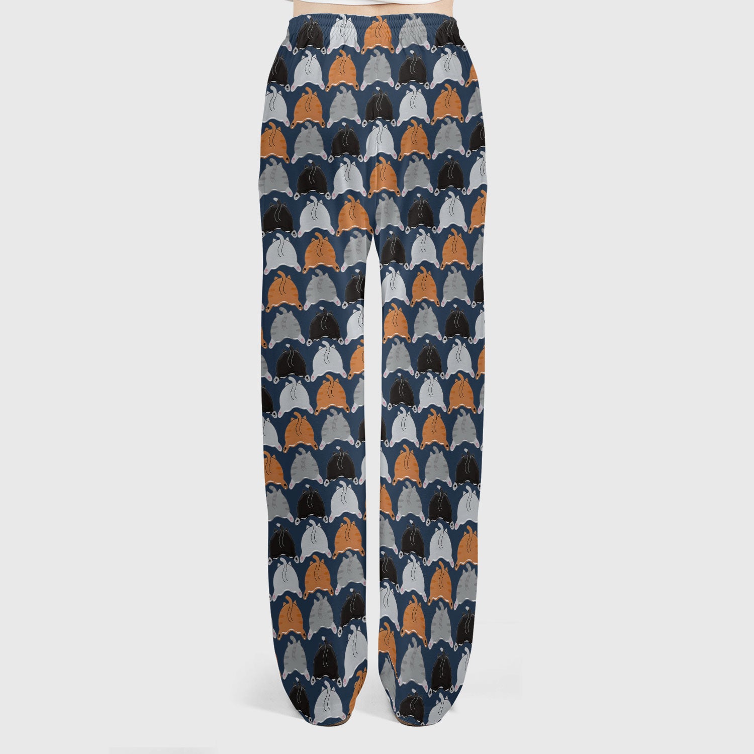Playful Multicolor Cat Print Scrub Set, Breathable Med Uniform