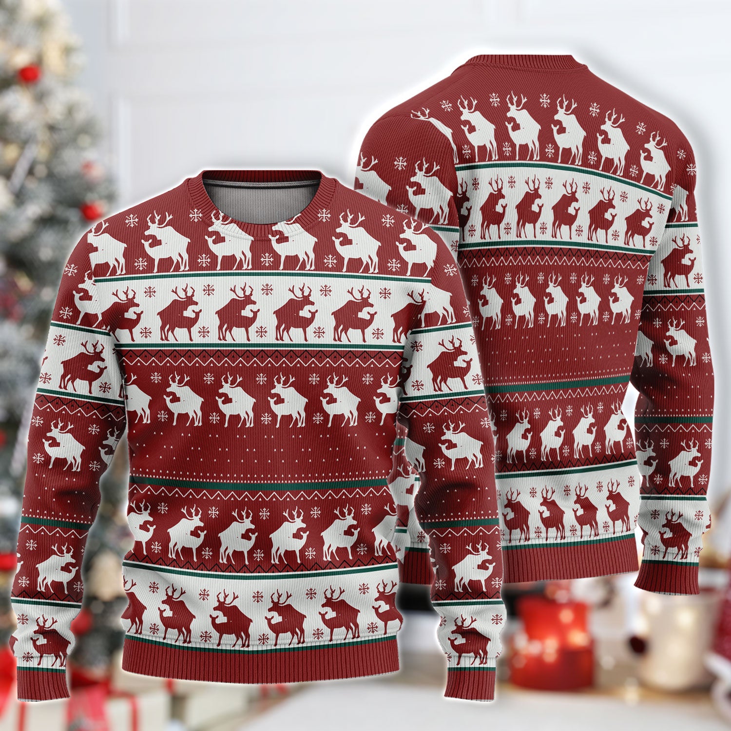 Funny Reindeer Ugly Christmas Sweater – Holiday Moose Sweatshirt, Festive Xmas Gift for Nurses & Healthcare Workers
