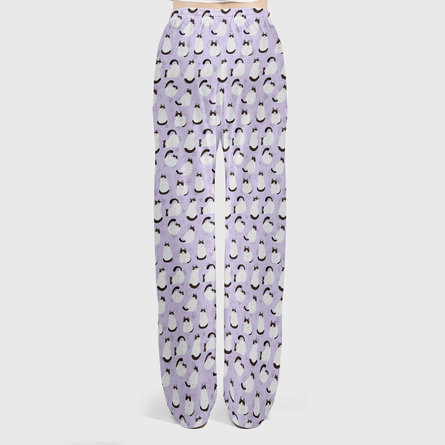 Cute Cat Pattern Medical Scrub Set, Breathable Fabrics Nursing Uniform