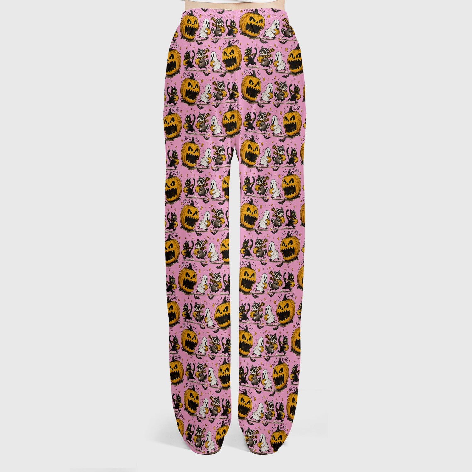 Spooky Halloween Woodland Critters Pattern Scrub Set, Scrub Pants and V Neck Top