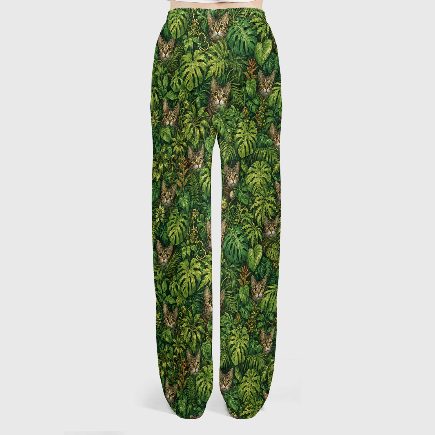 Hidden Jungle Cat Veterinary Nurse Pattern Scrub Set, Scrub Pants and V Neck Top