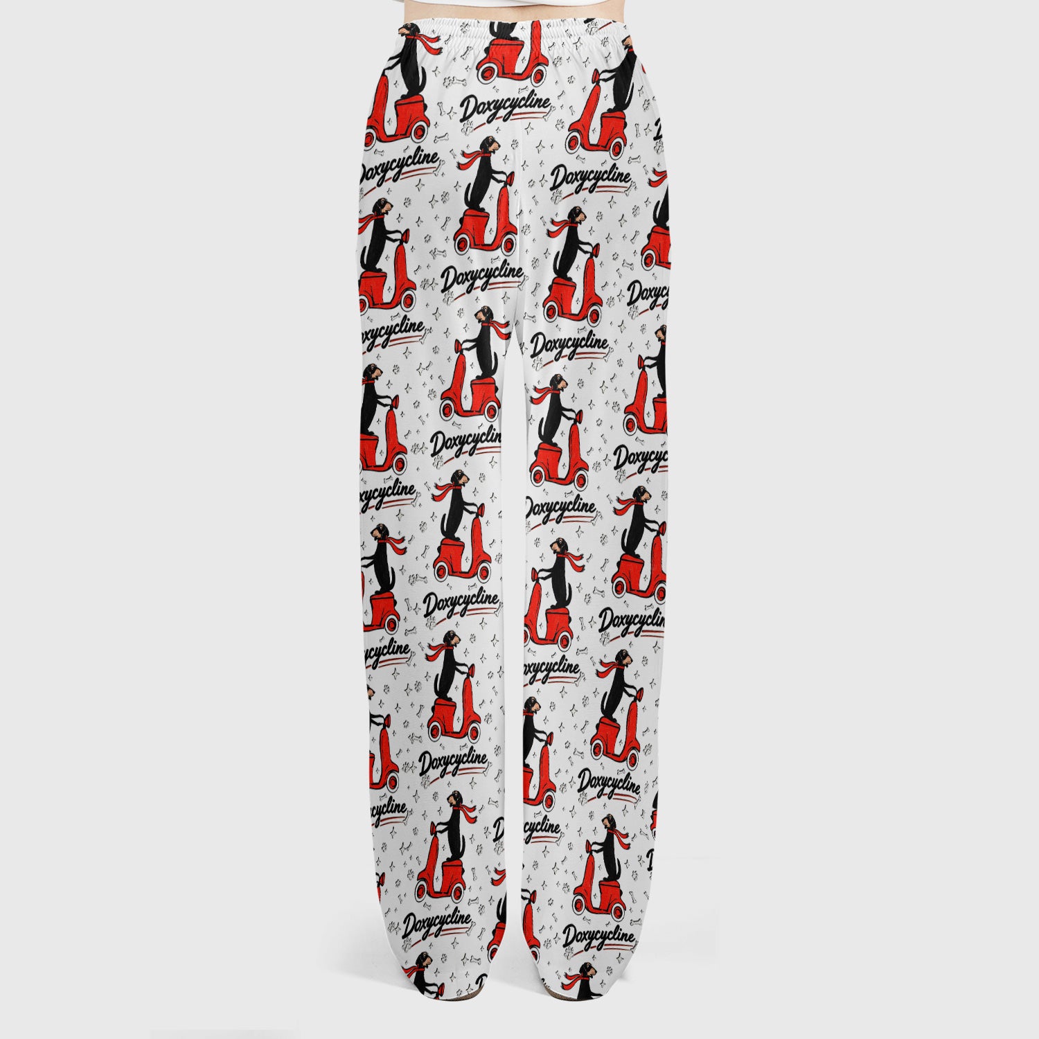 Funny Dachshund Riding Scooter Doxycycline Print Scrub Set, Breathable Med Uniform