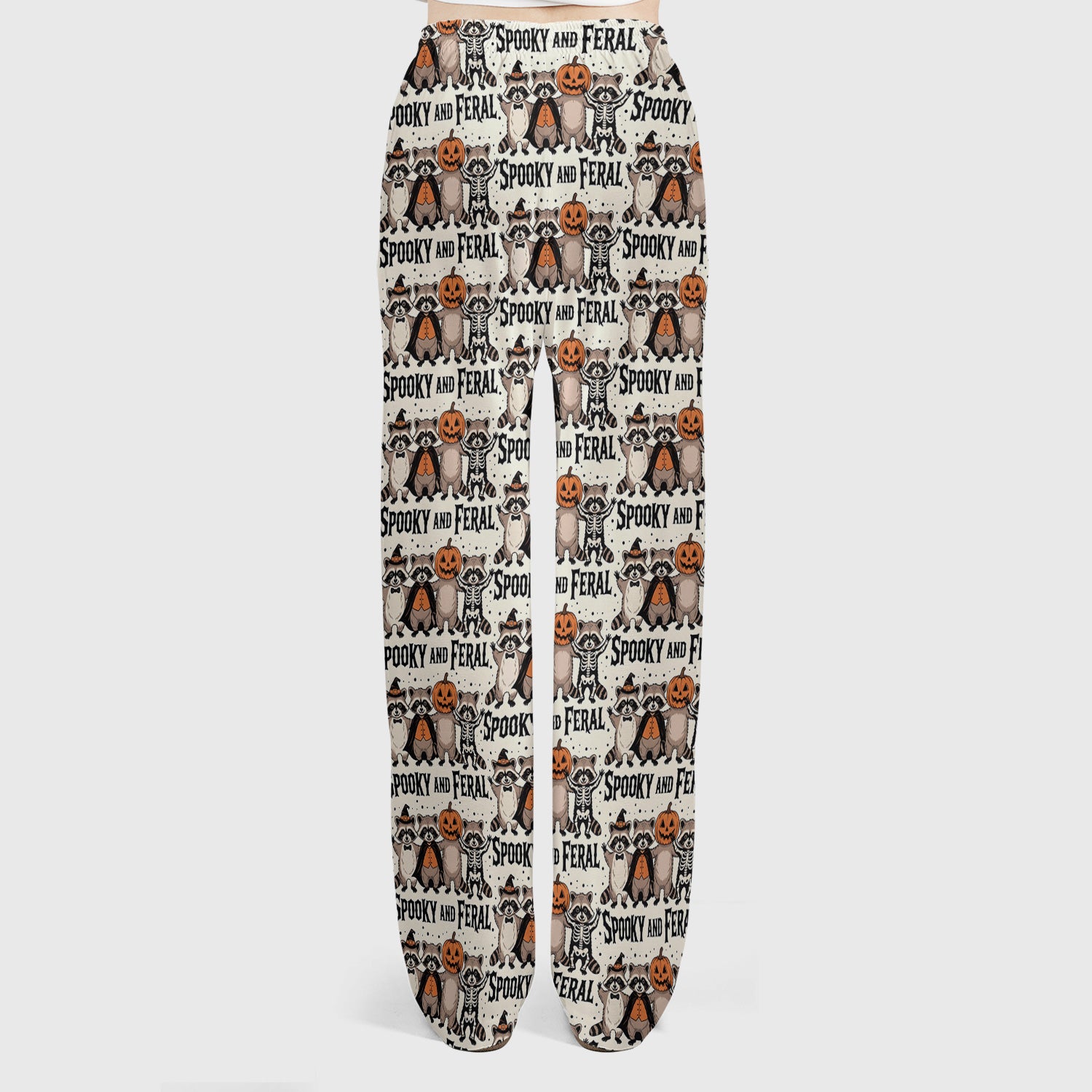 Spooky and Feral Raccoon Print Scrub Set, Scrub Pants and V Neck Top