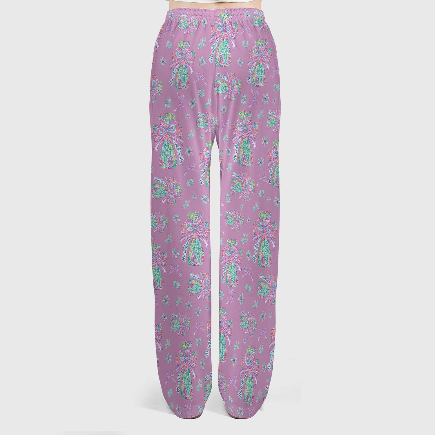 Colorful Bow Pattern Women's Scrub Sets, Breathable Med Uniform